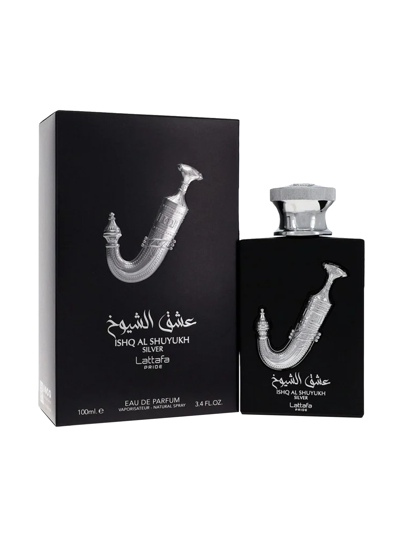 Lattafa Ishq Al Shuyukh Silver Eau De Parfum 3.4FL.OZ For Men