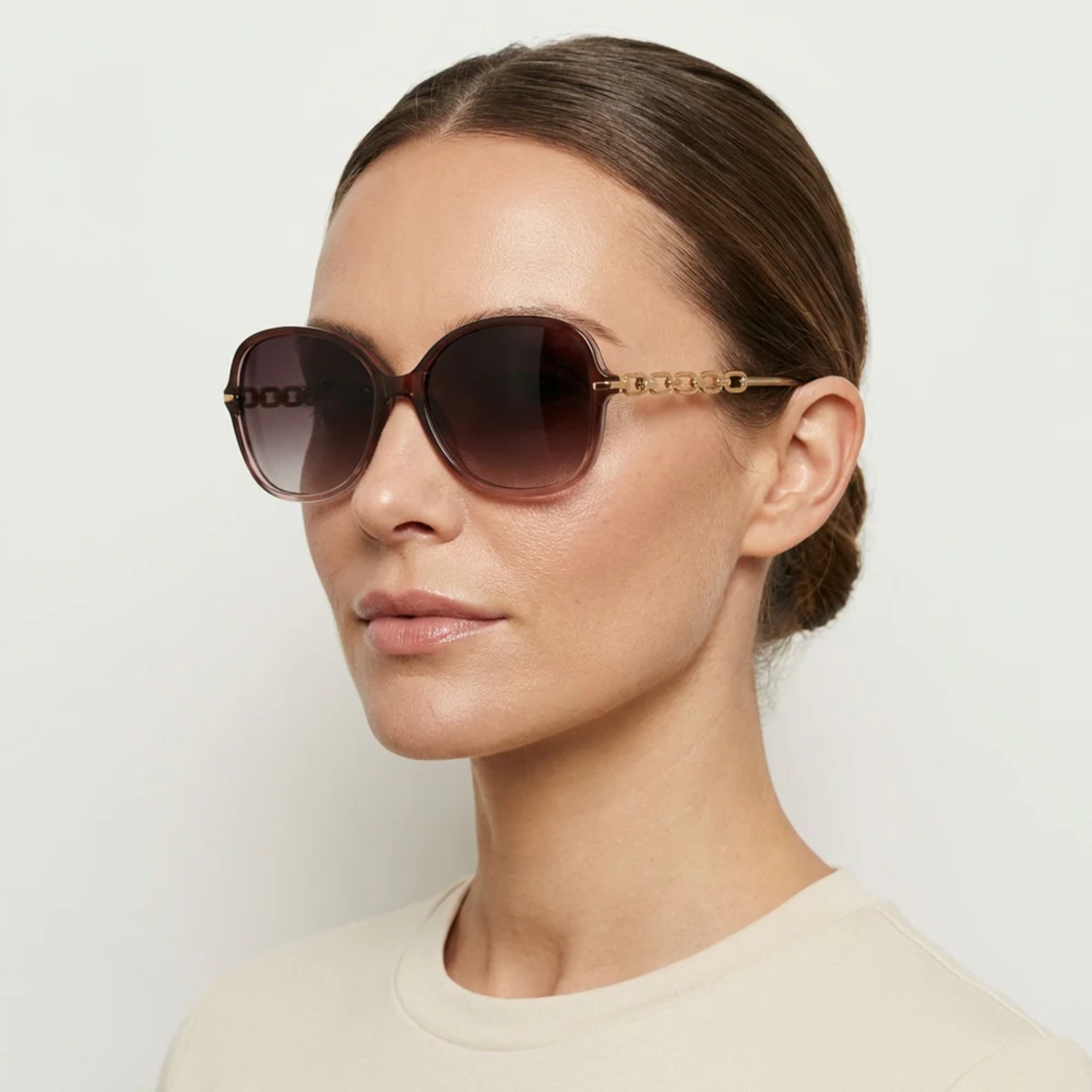 OVAL BROWN SUNGLASSES SUN141 F3009