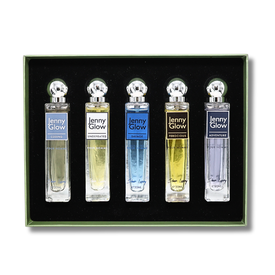 Jenny Glow 5 Pieces Travel Set (Coding, Undefeated, Savage, Ferocious & Adventure) EDP 1.0FL.OZ