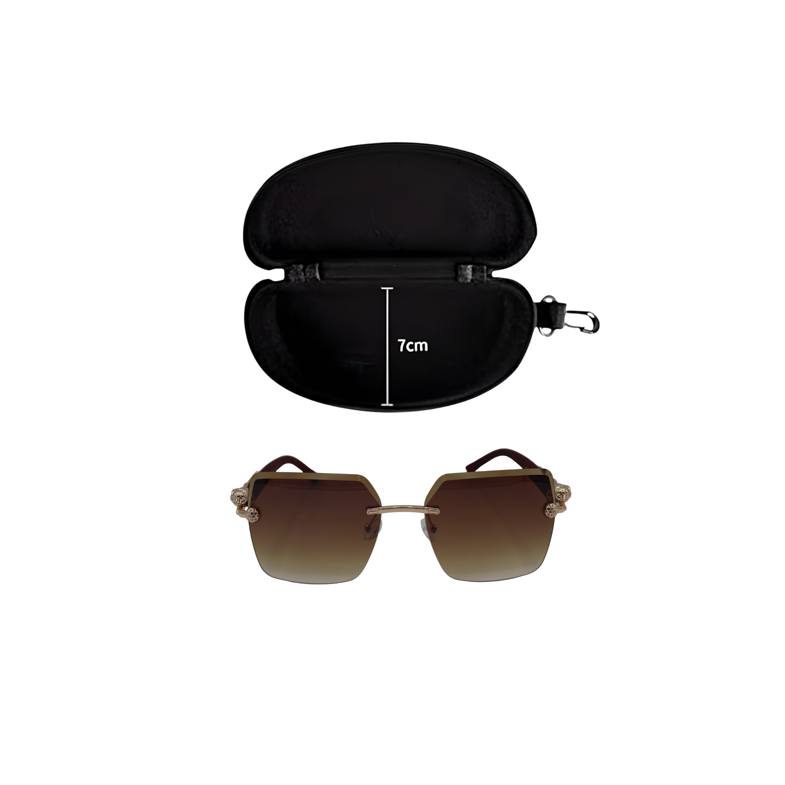 SQUARE RIMLESS LIGHT BROWN SUNGLASSES SUN194 J3054