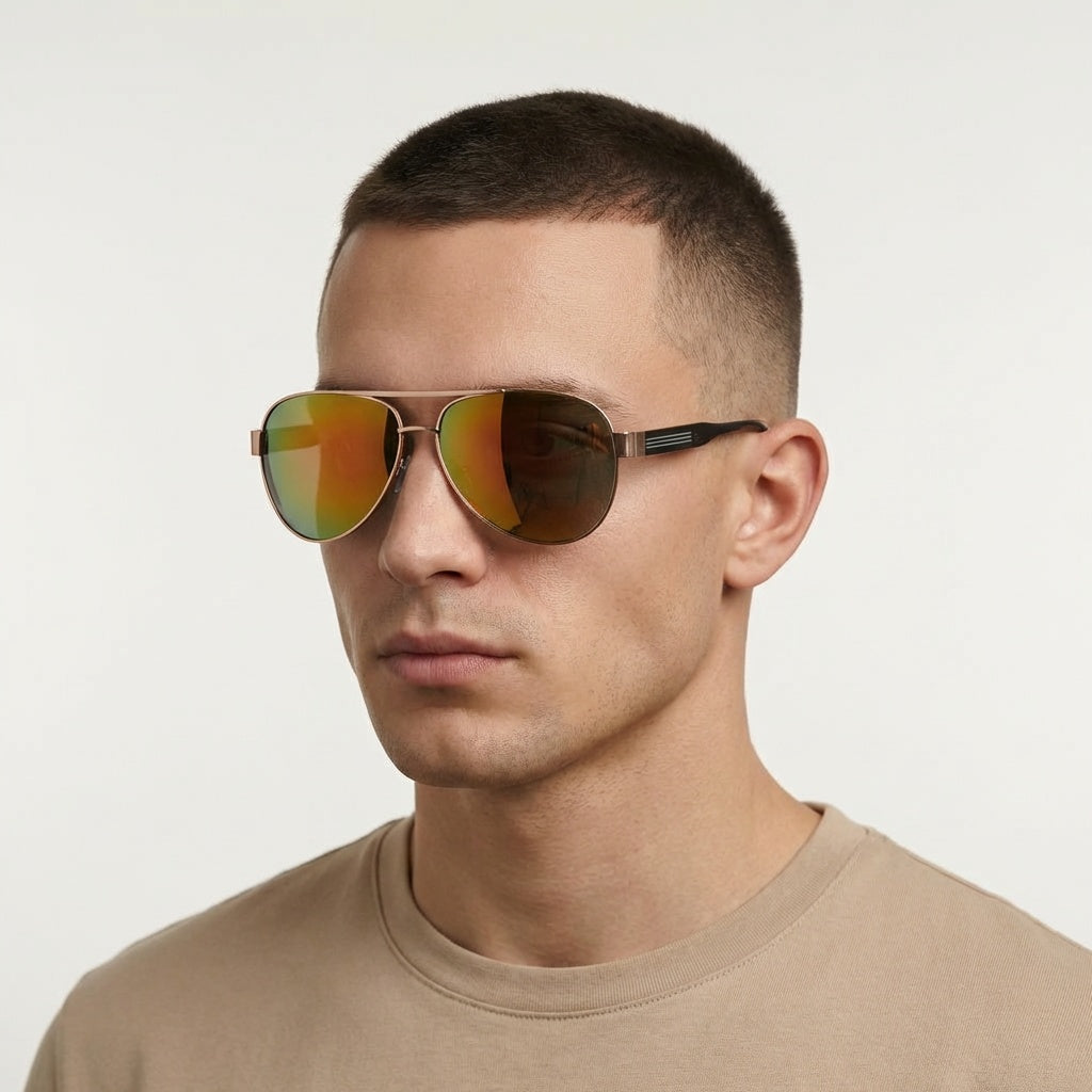 AVIATOR GOLDEN SUNGLASSES SUN155 J3167