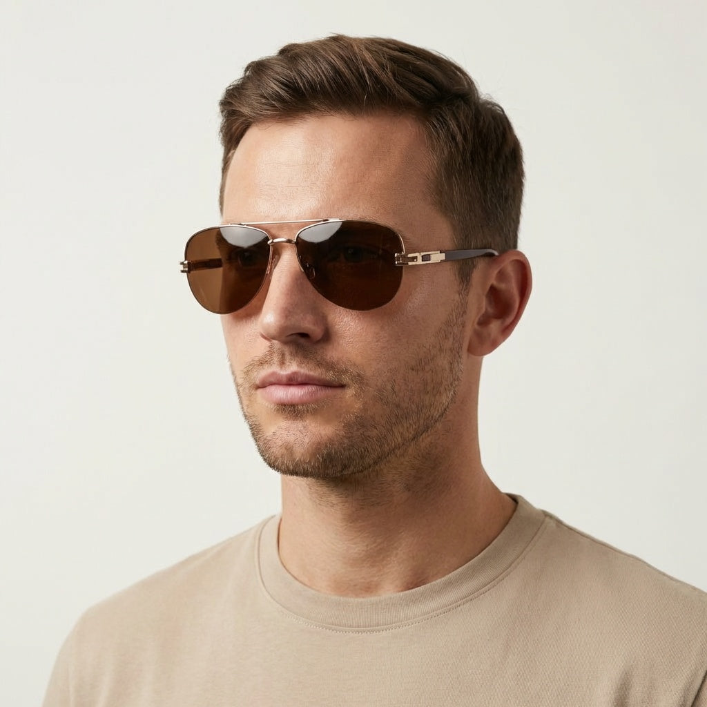 AVIATOR BROWN SUNGLASSES SUN191 J3051