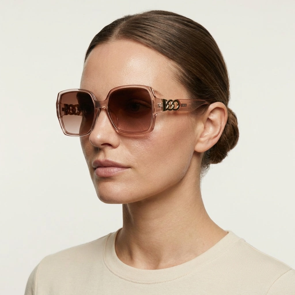 SQUARE LIGHT ROSE GOLD SUNGLASSES SUN179 F3134