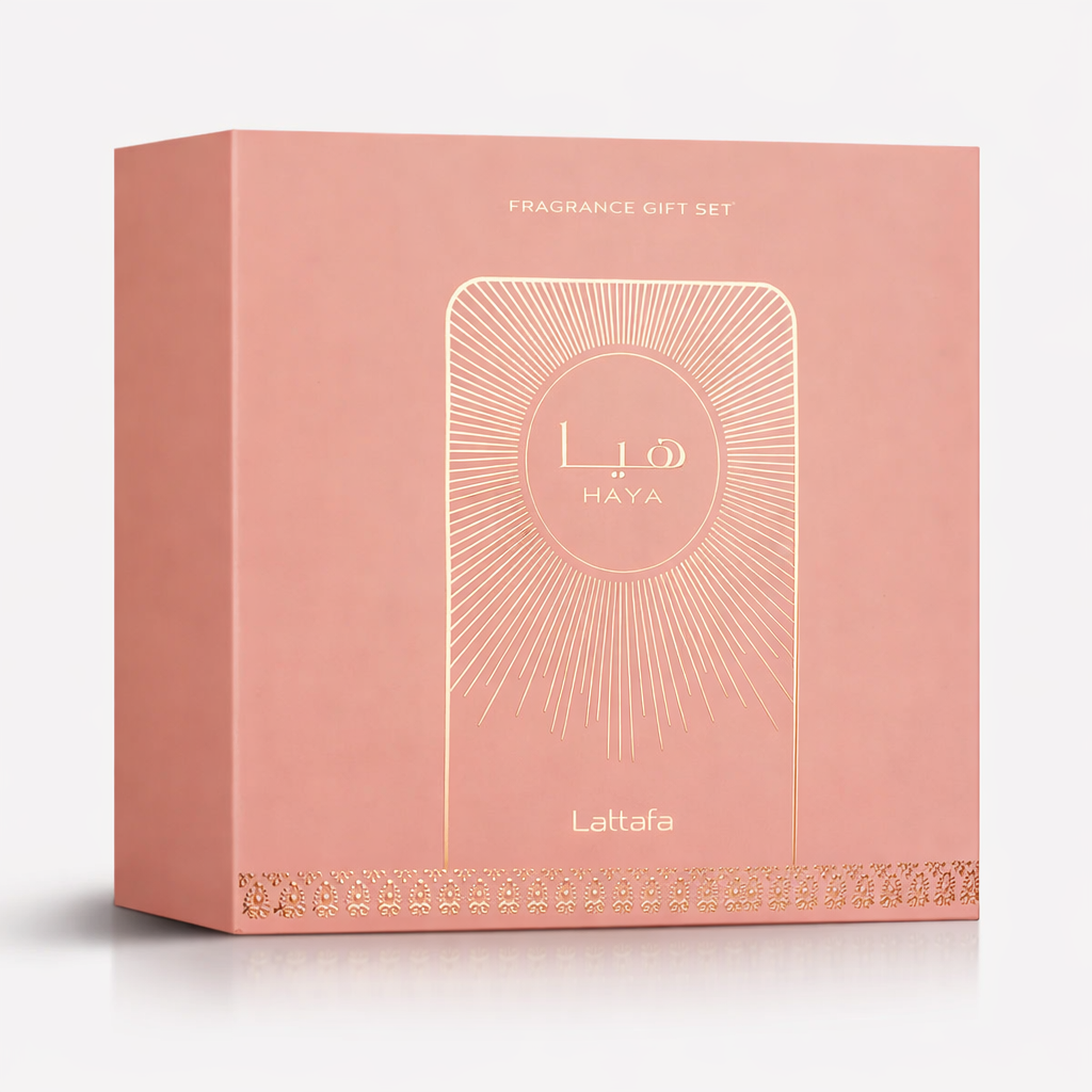 LATTAFA HAYA 3PC GIFT SET(EDP 3.4FL.OZ | 100ML, EDP 0.4FL.OZ | 12ML, HAIR MIST 1.6FL.OZ | 50ML)