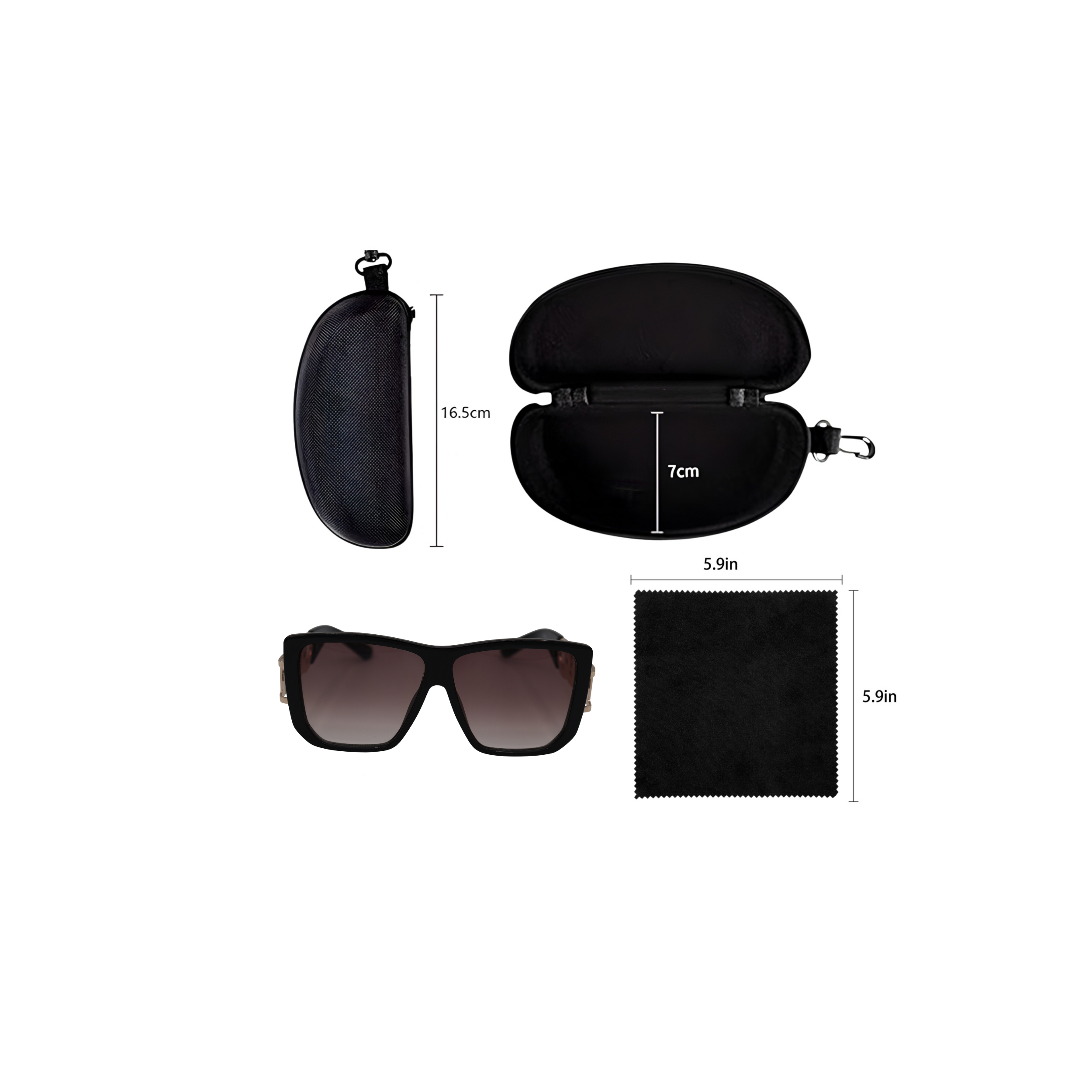 GAFAS DE SOL CUADRADAS NEGRAS SUN182 F3133