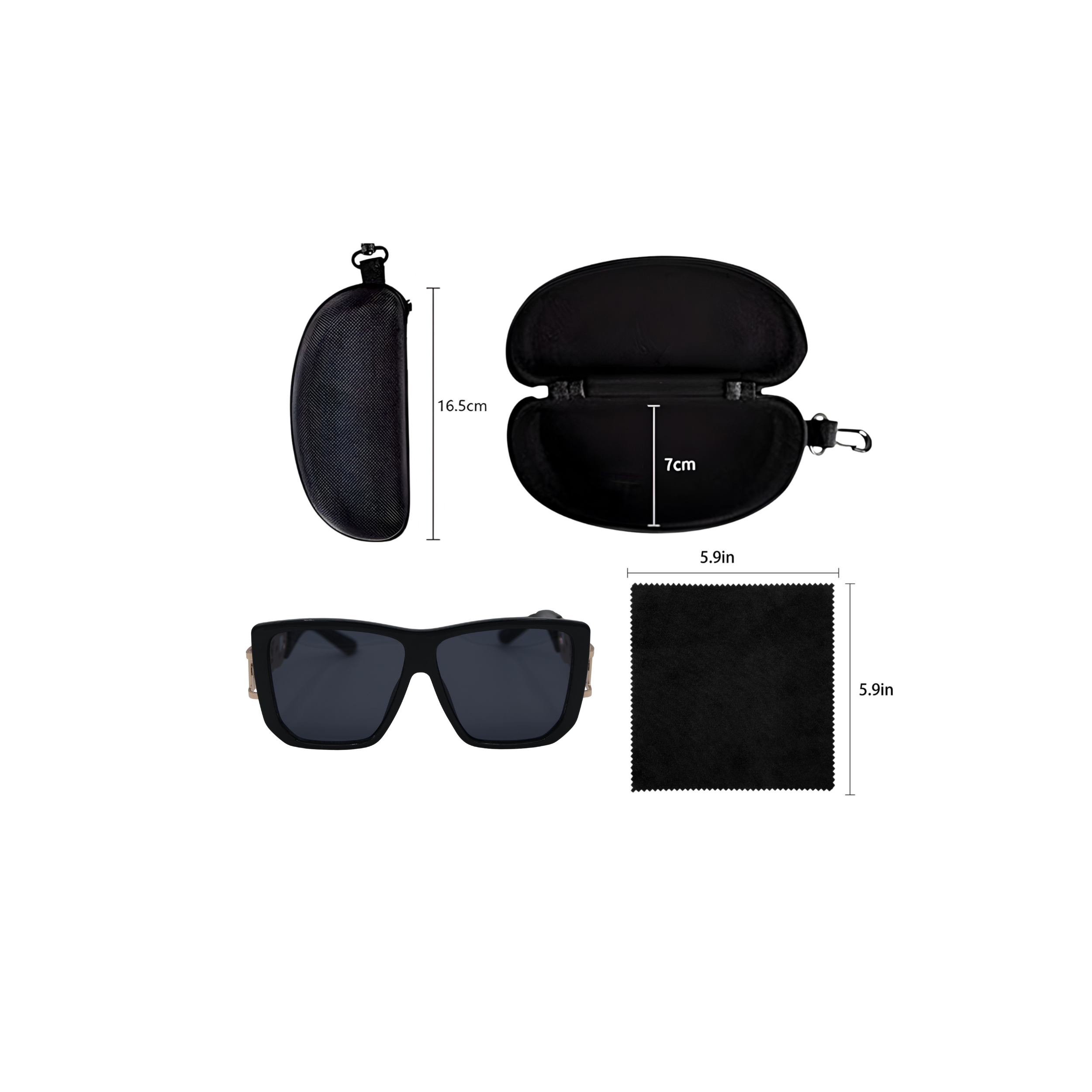 GAFAS DE SOL CUADRADAS NEGRAS SUN186 F3133