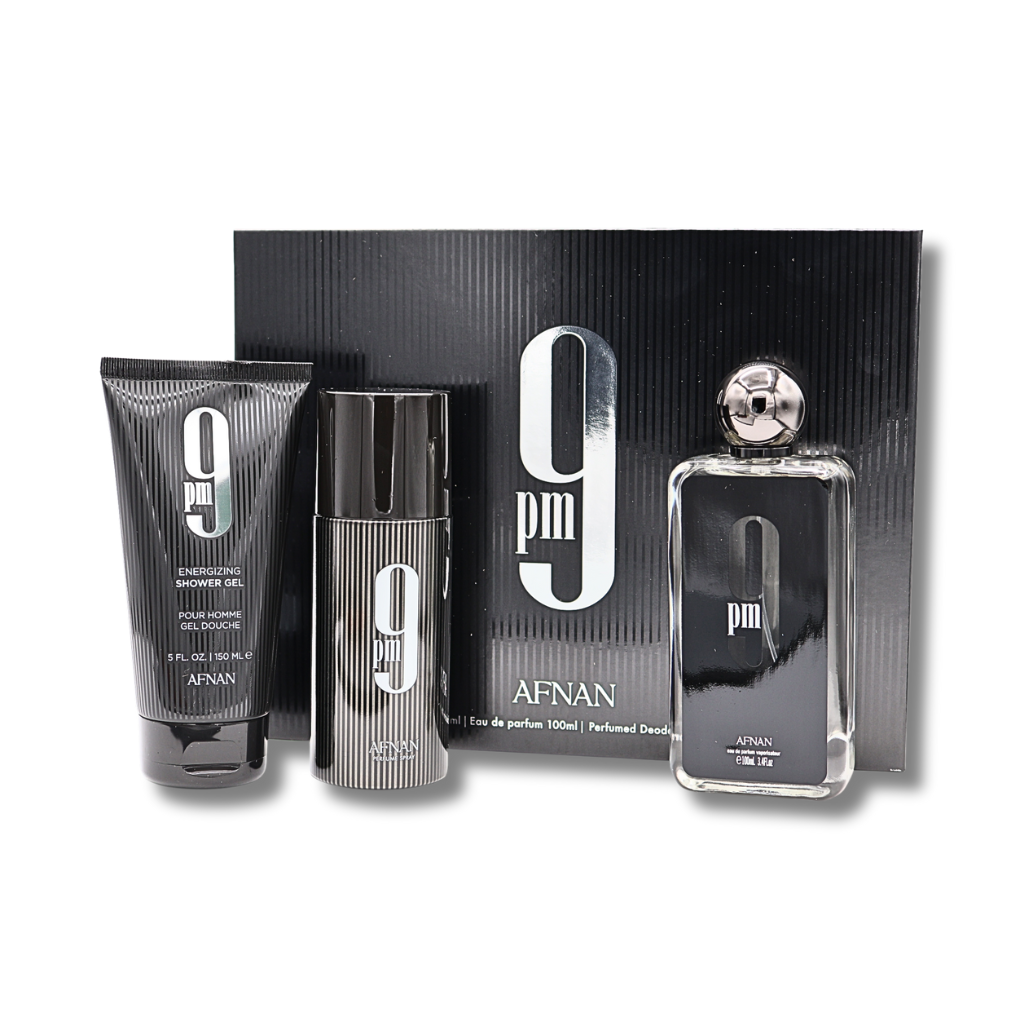 Afnan 9PM EDP 3.4FL.OZ, Shower Gel 6.0FL.OZ & Deodorant 6.4FL.OZ For Men