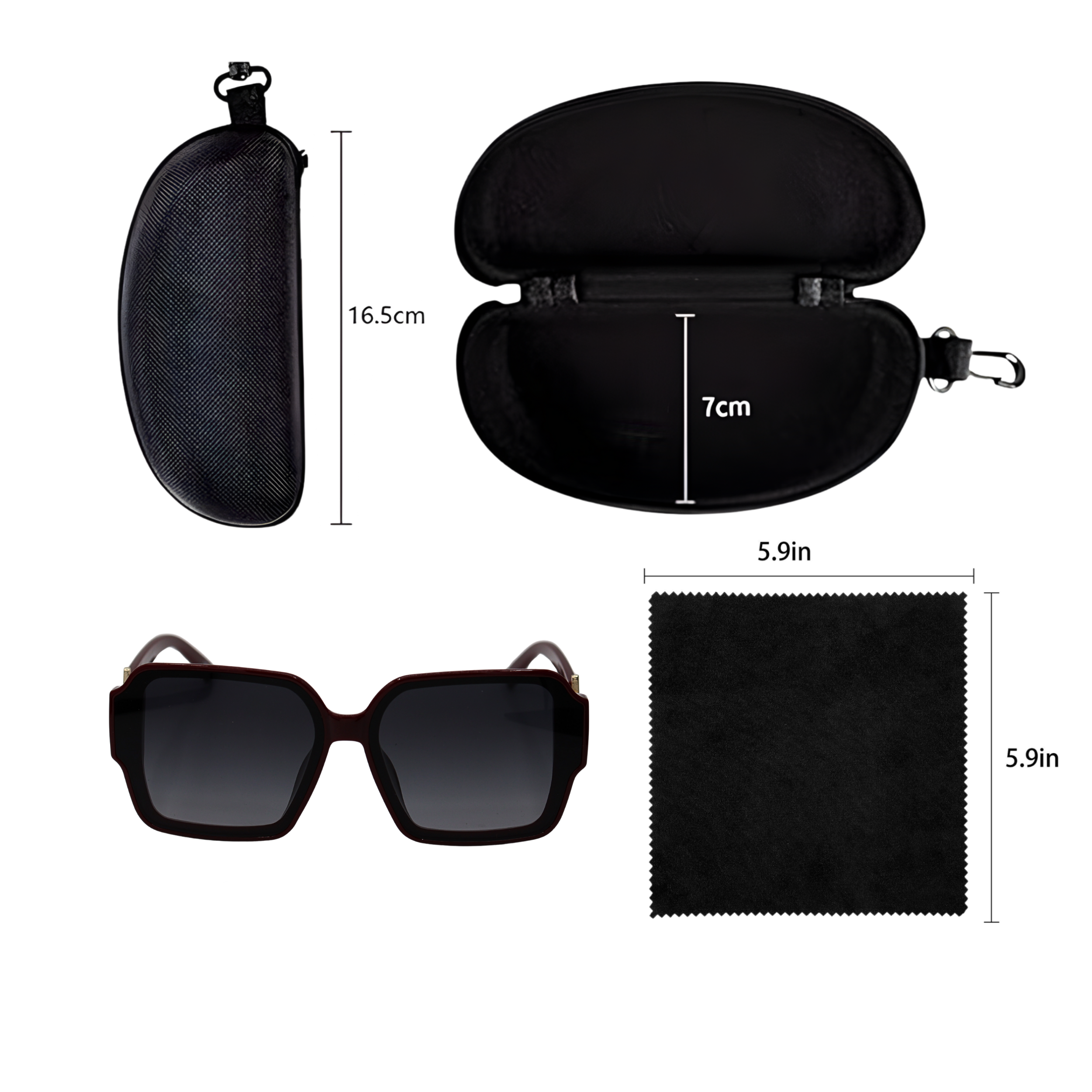 GAFAS DE SOL CUADRADAS GRANATE SUN106 F3017