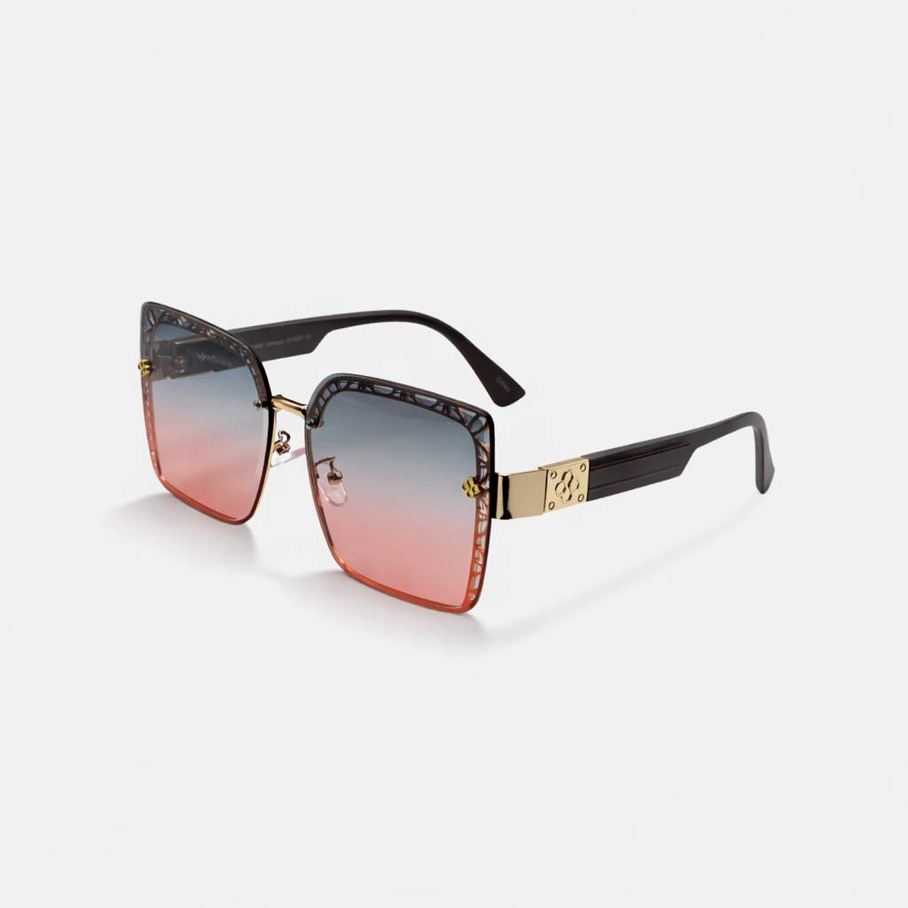 SQUARE OVERSIZED ROSE GOLD SUNGLASSES SUN128 J3039
