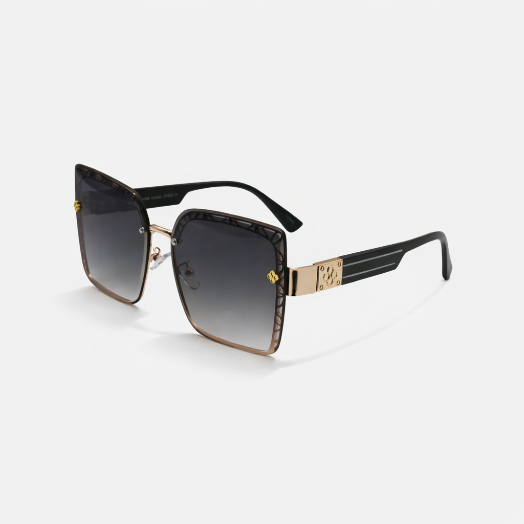 SQUARE OVERSIZED LIGHT BLACK SUNGLASSES SUN129 J3039