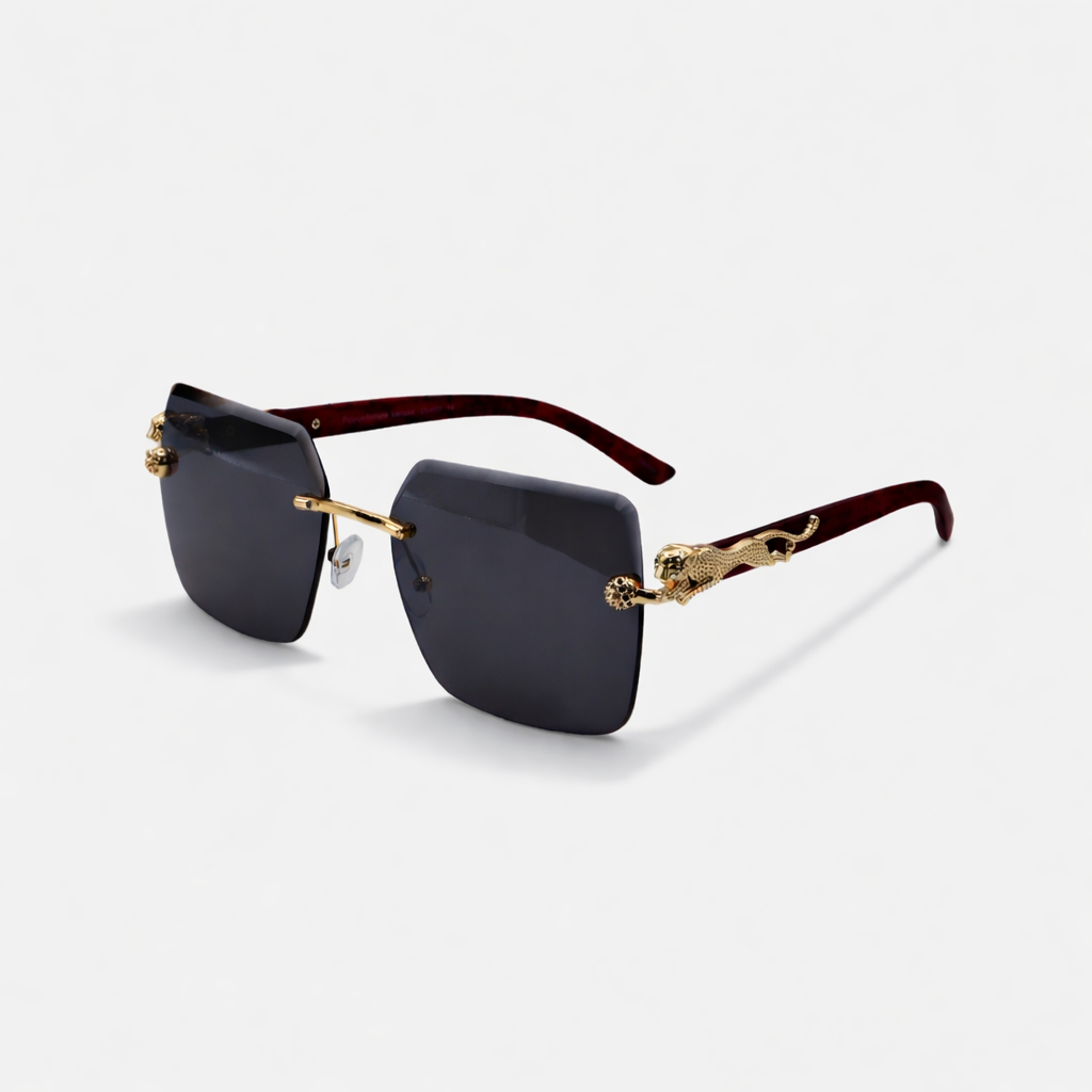 SQUARE RIMLESS BLACK SUNGLASSES SUN198 J3054