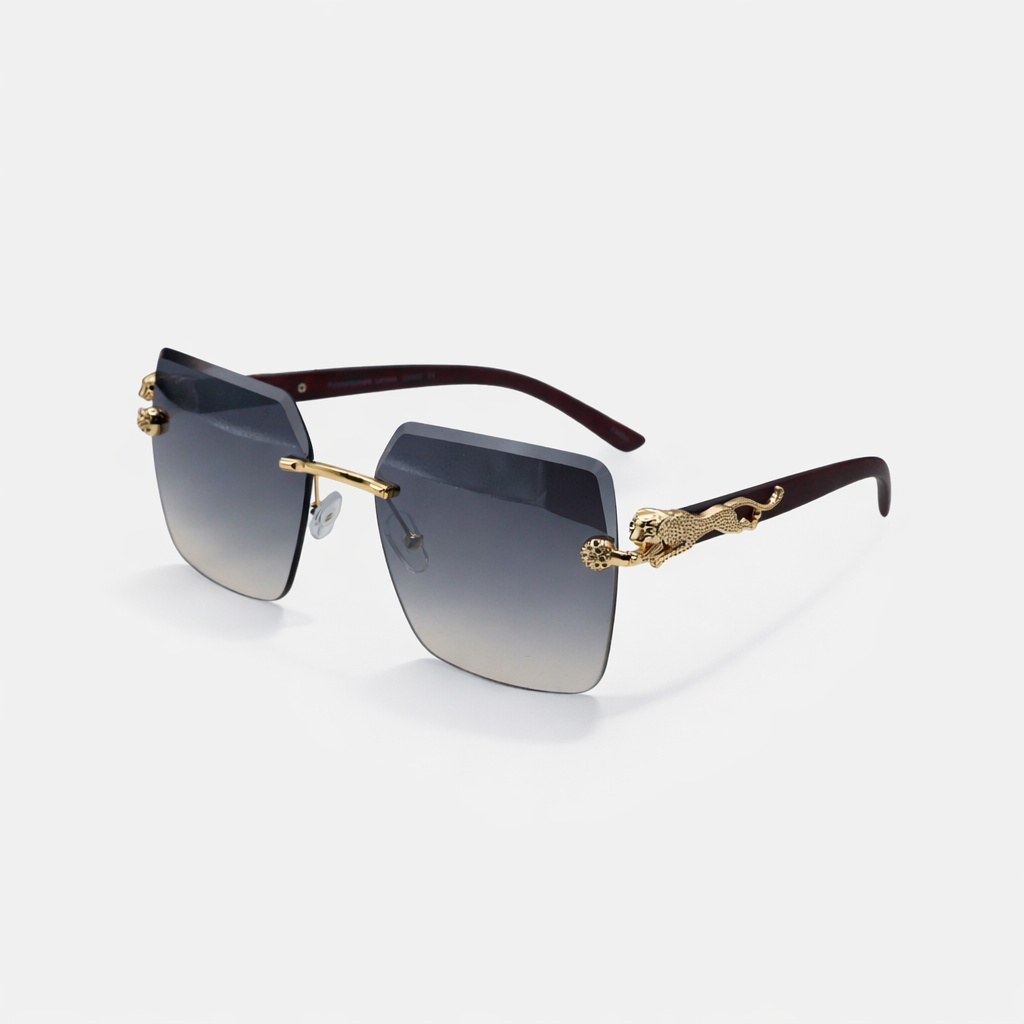 SQUARE RIMLESS LIGHT BLACK SUNGLASSES SUN197 J3054