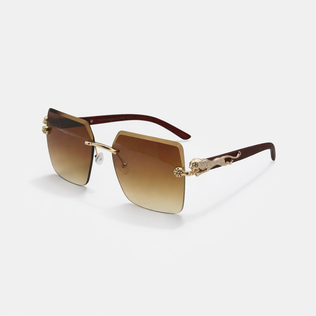 SQUARE RIMLESS LIGHT BROWN SUNGLASSES SUN194 J3054