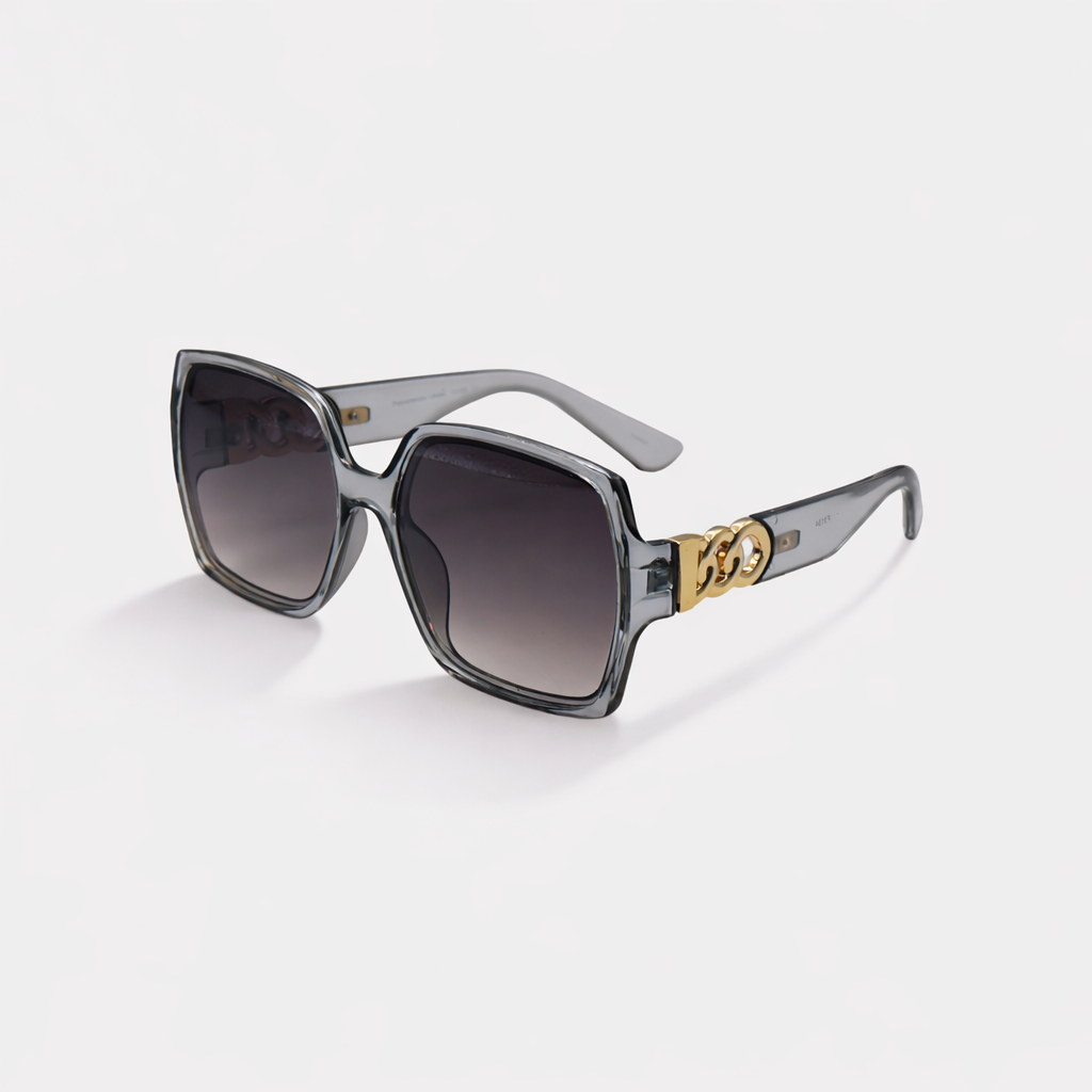 SQUARE LIGHT BLACK SUNGLASSES SUN178 F3134