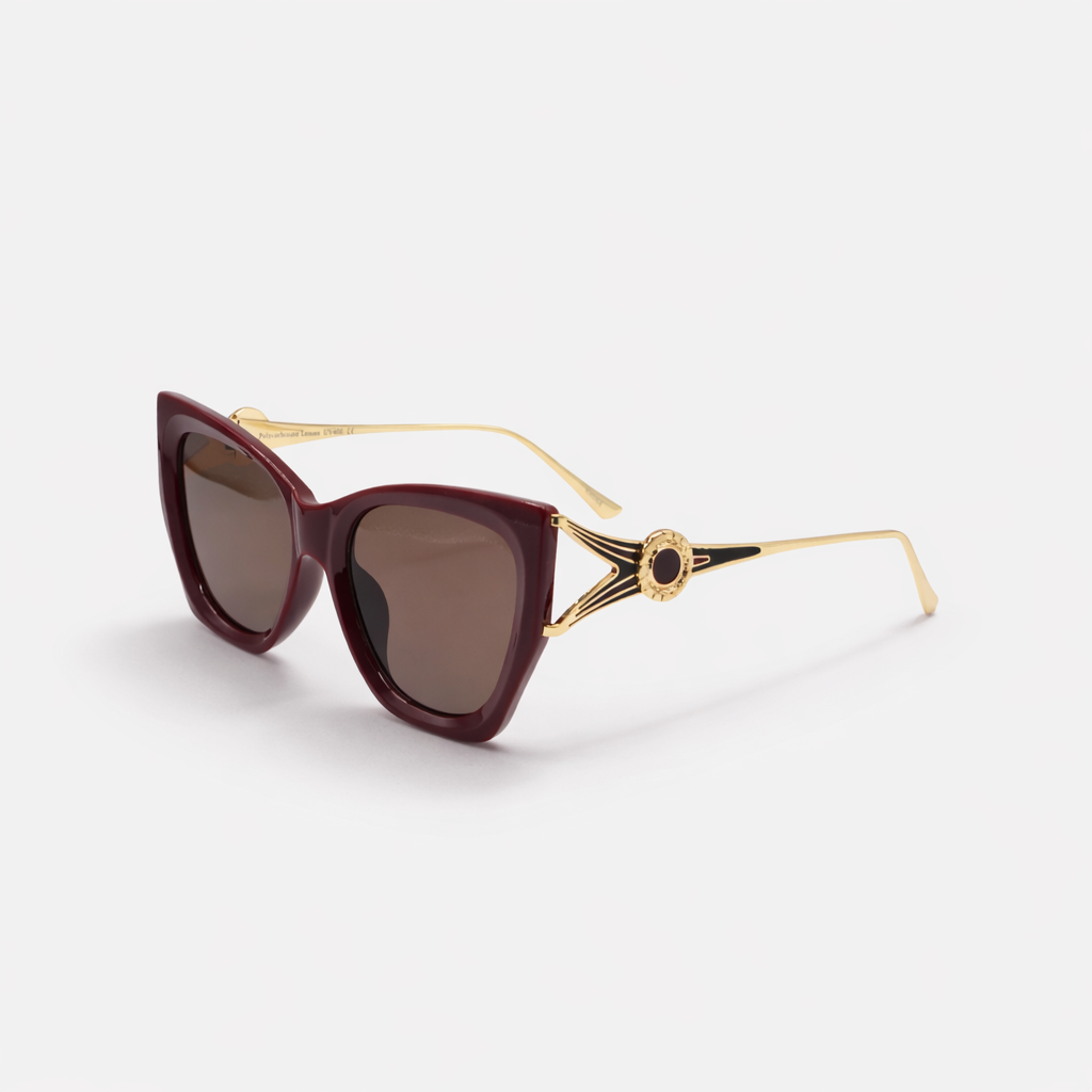 CAT-EYE MAROON SUNGLASSES SUN138 F3007