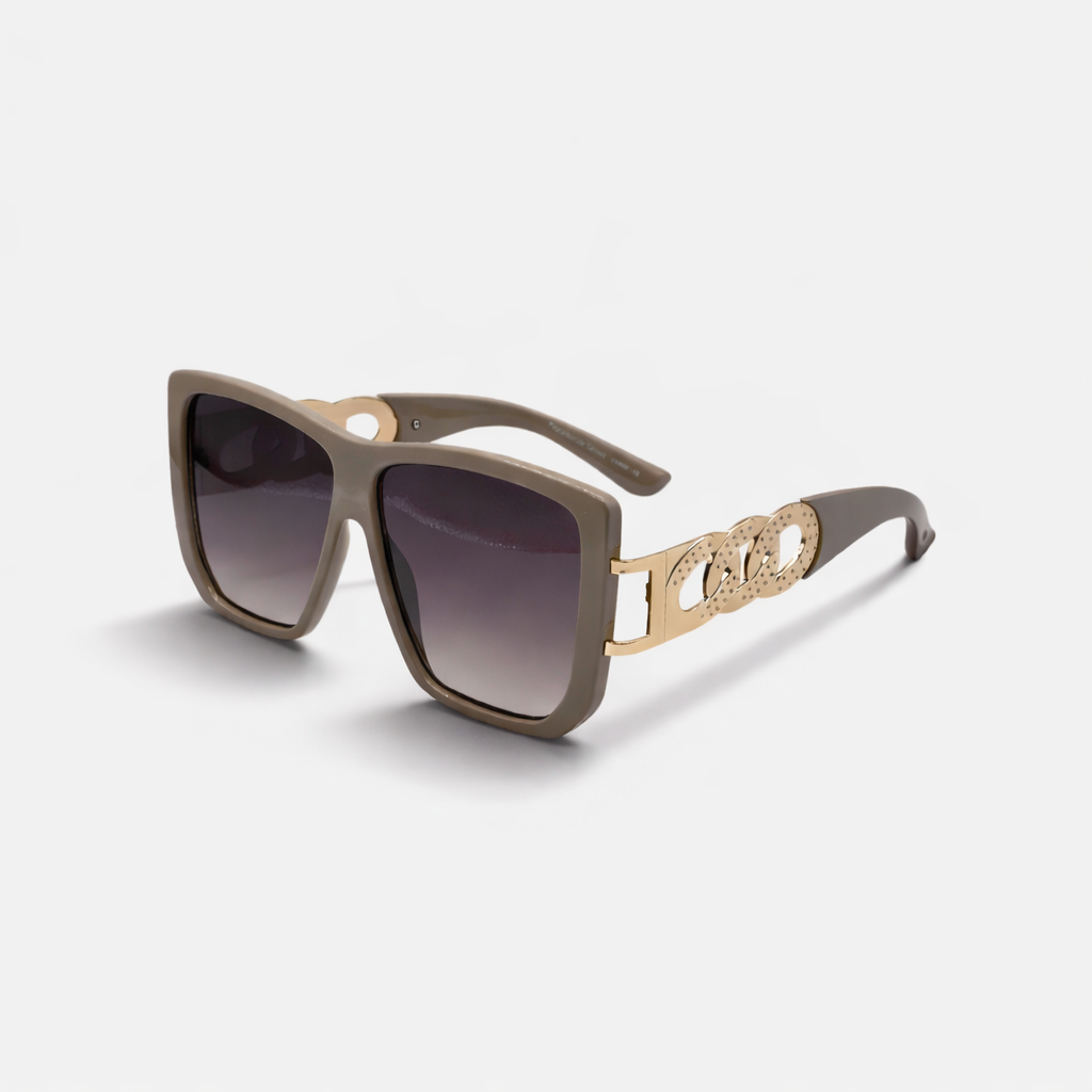 SQUARE LIGHT BLACK SUNGLASSES SUN185 F3133