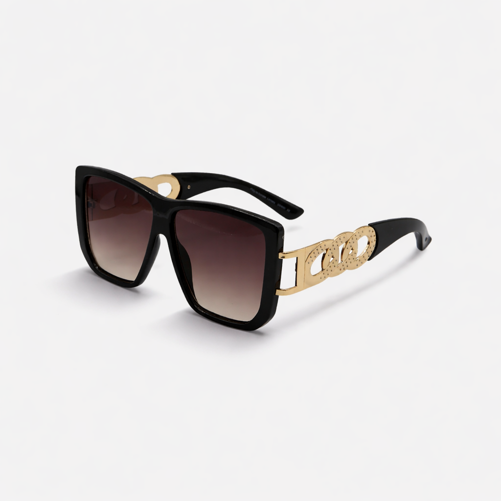 SQUARE BLACK SUNGLASSES SUN182 F3133