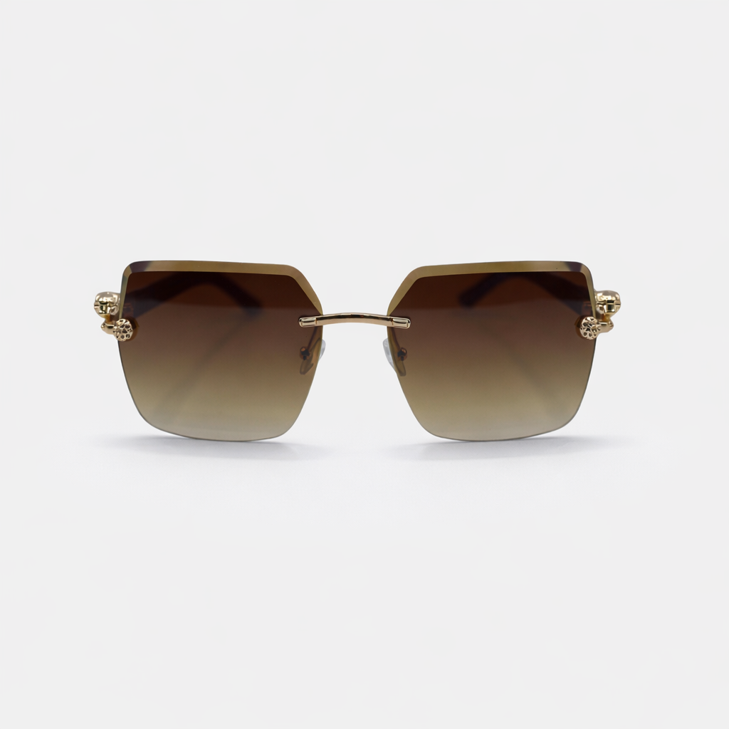 SQUARE RIMLESS LIGHT BROWN SUNGLASSES SUN194 J3054