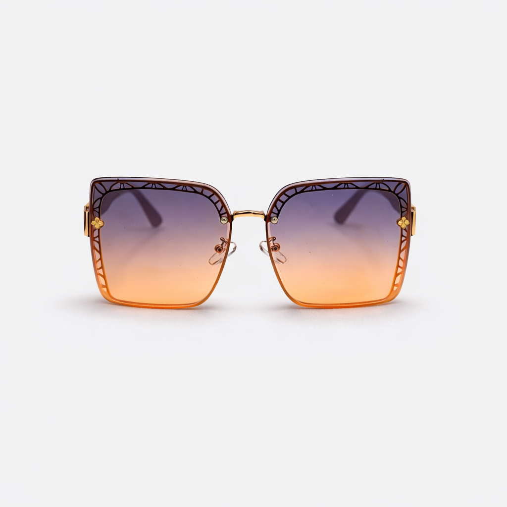GAFAS DE SOL CUADRADAS DE GRAN TAMAÑO, MORADA Y ORO ROSA SUN132 J3039