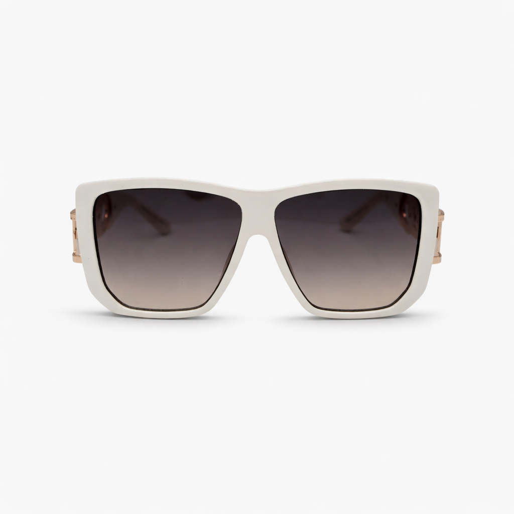 SQUARE WHITE SUNGLASSES SUN183 F3133