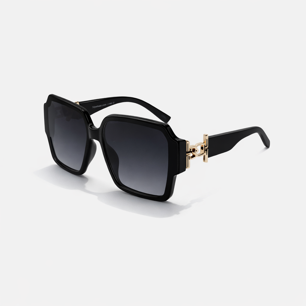 SQUARE BLACK SUNGLASSES SUN108 F3017