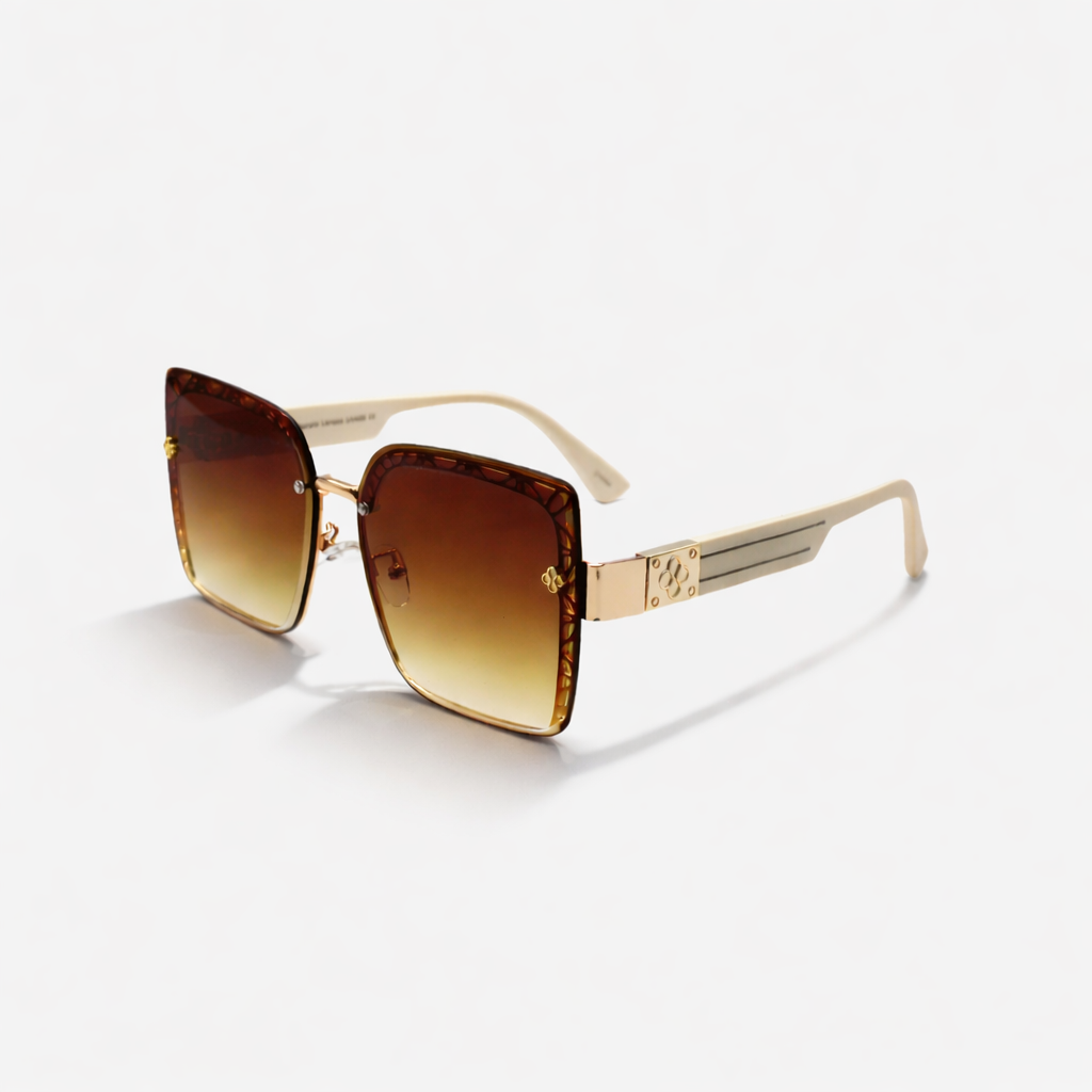 SQUARE OVERSIZED BROWN SUNGLASSES SUN127 J3039