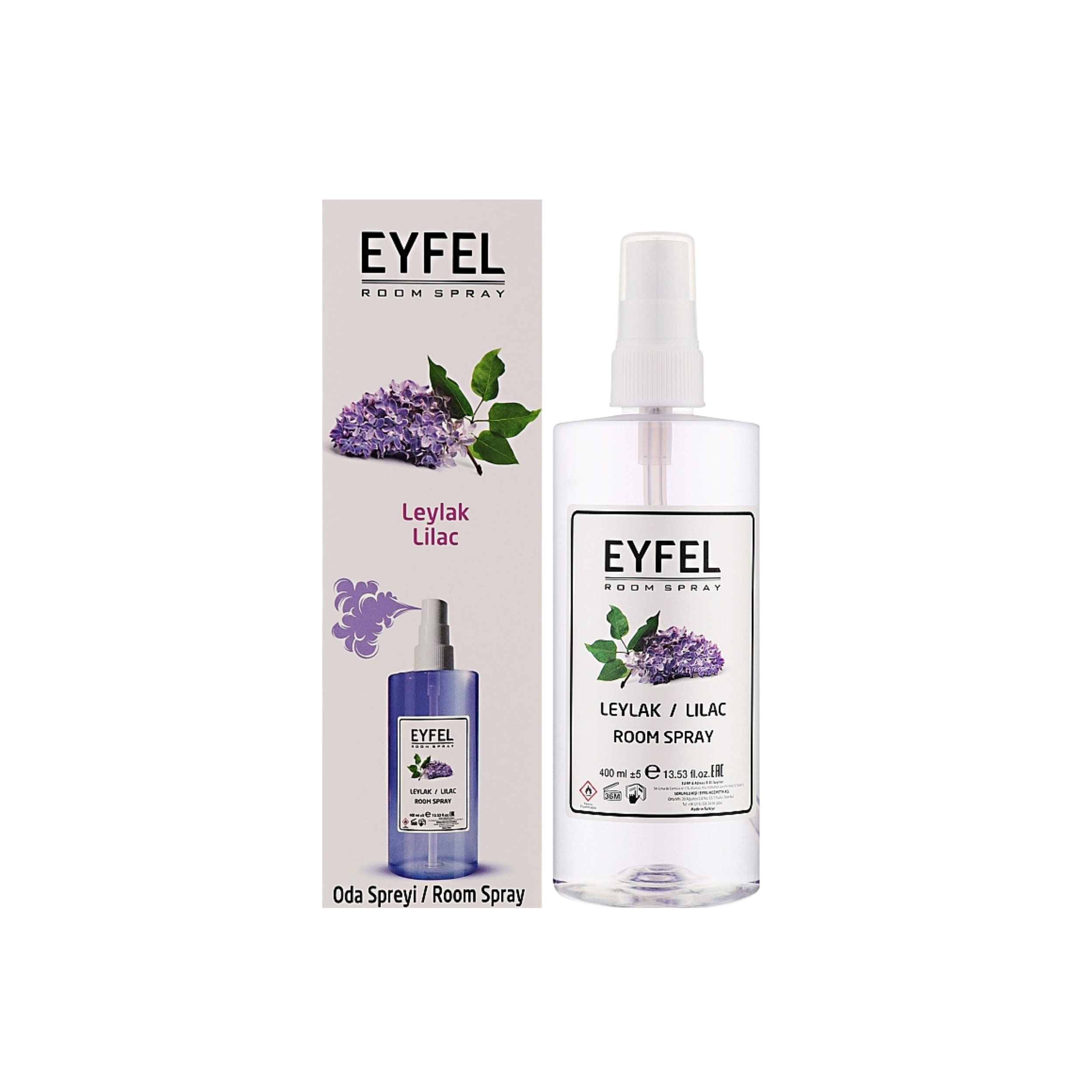 SPRAY DE HABITACIÓN EYFEL AROMA LILA (LEYLAK) 16.91FL.OZ | 400ML