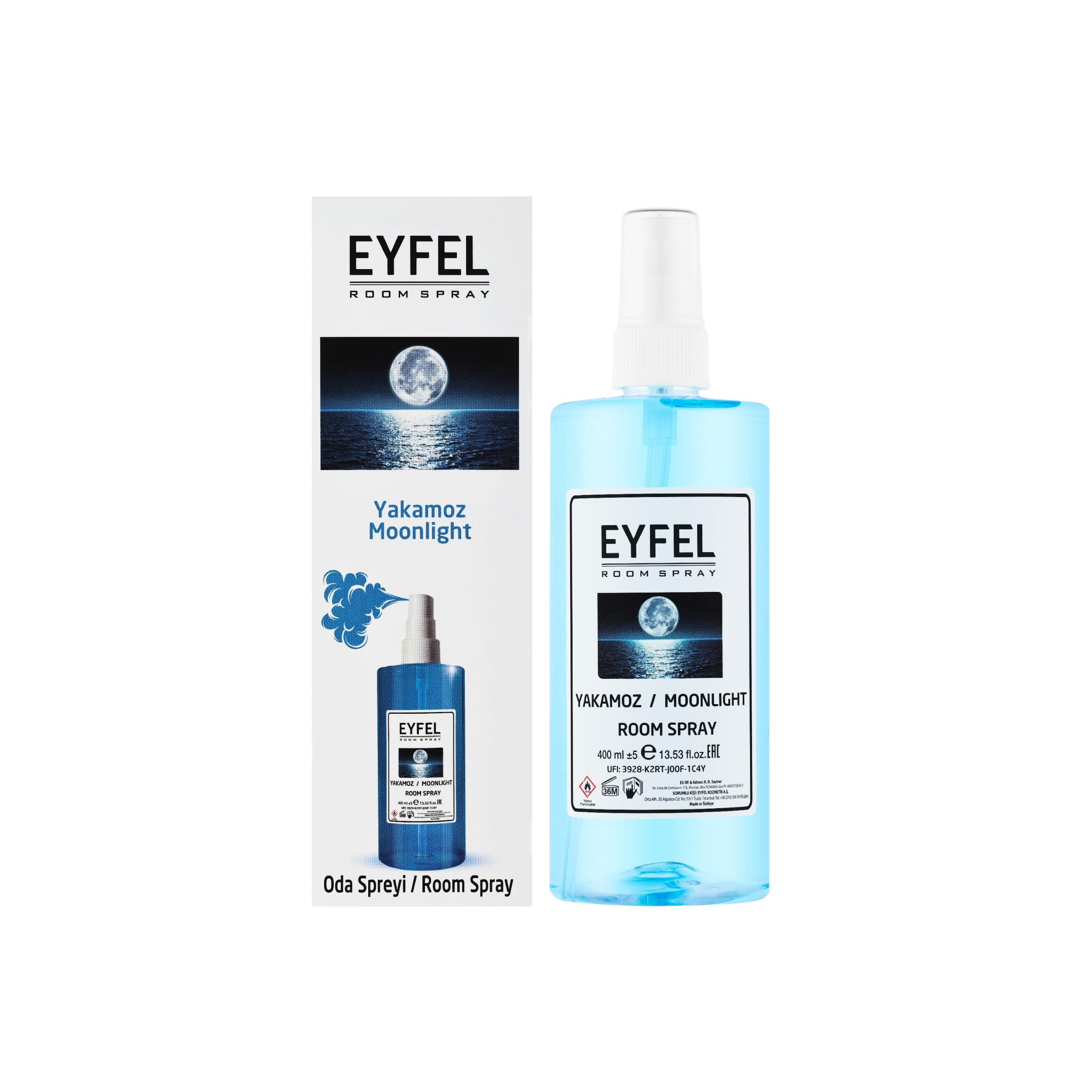 SPRAY DE HABITACIÓN EYFEL AROMA LUZ DE LUNA (YAKAMOZ) 13.53FL.OZ | 400ML