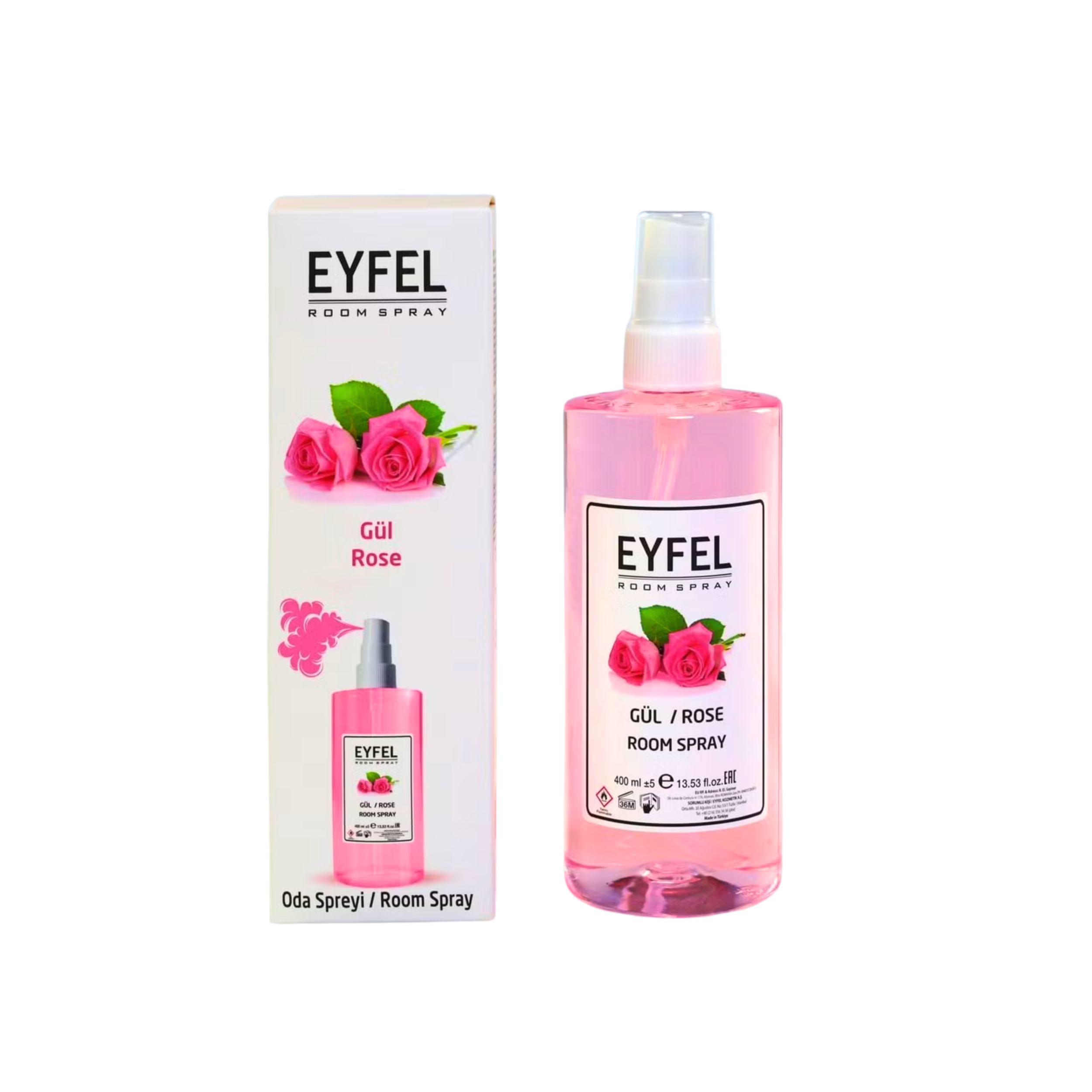 SPRAY DE AMBIENTE EYFEL AROMA A ROSA (GÜL) 400ML