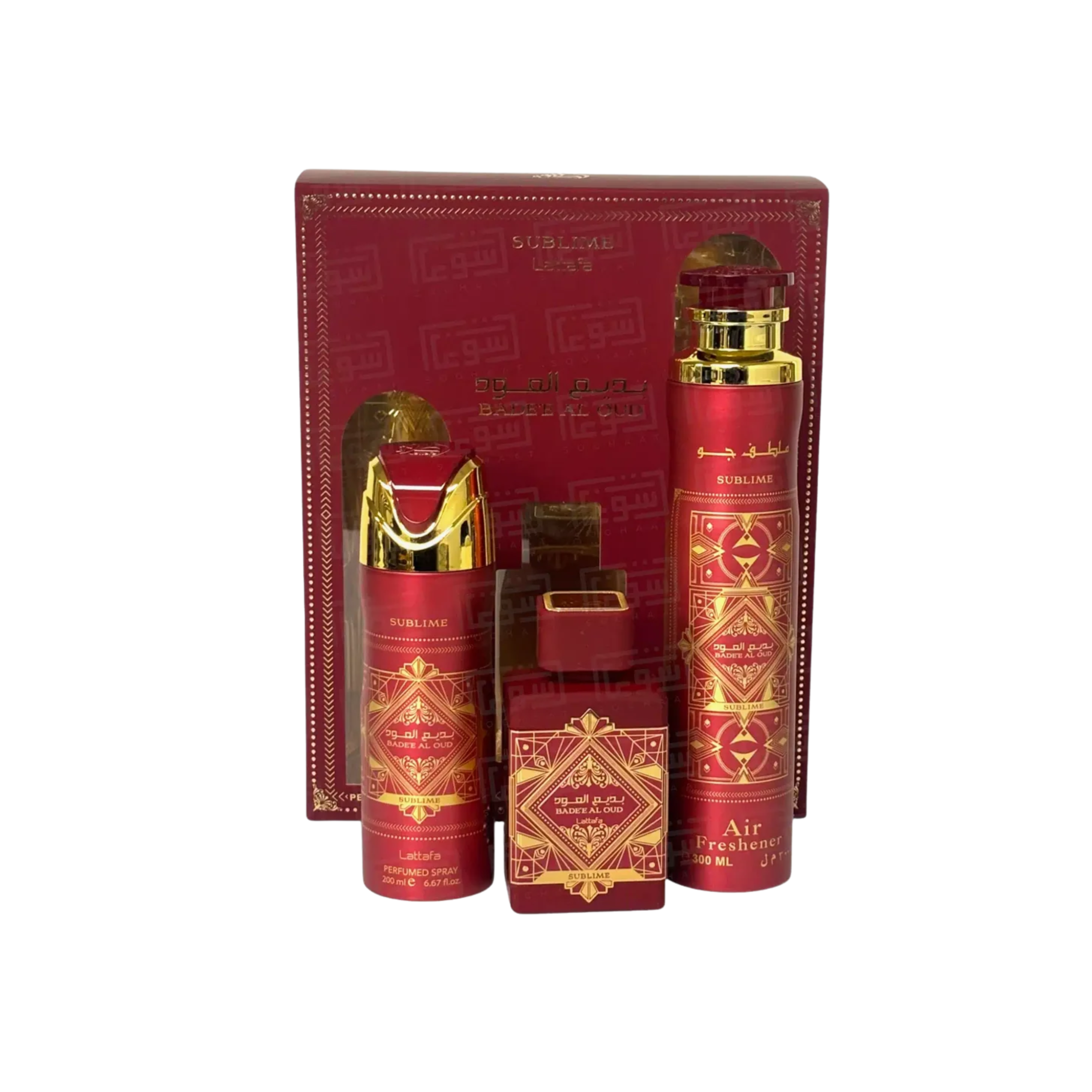 LATTAFA BADEE AL OUD SUBLIME GIFT SET - EAU DE PARFUM 3.4FL.OZ | 100ML , PERFUME SPRAY 6.7FL.OZ | 200ML