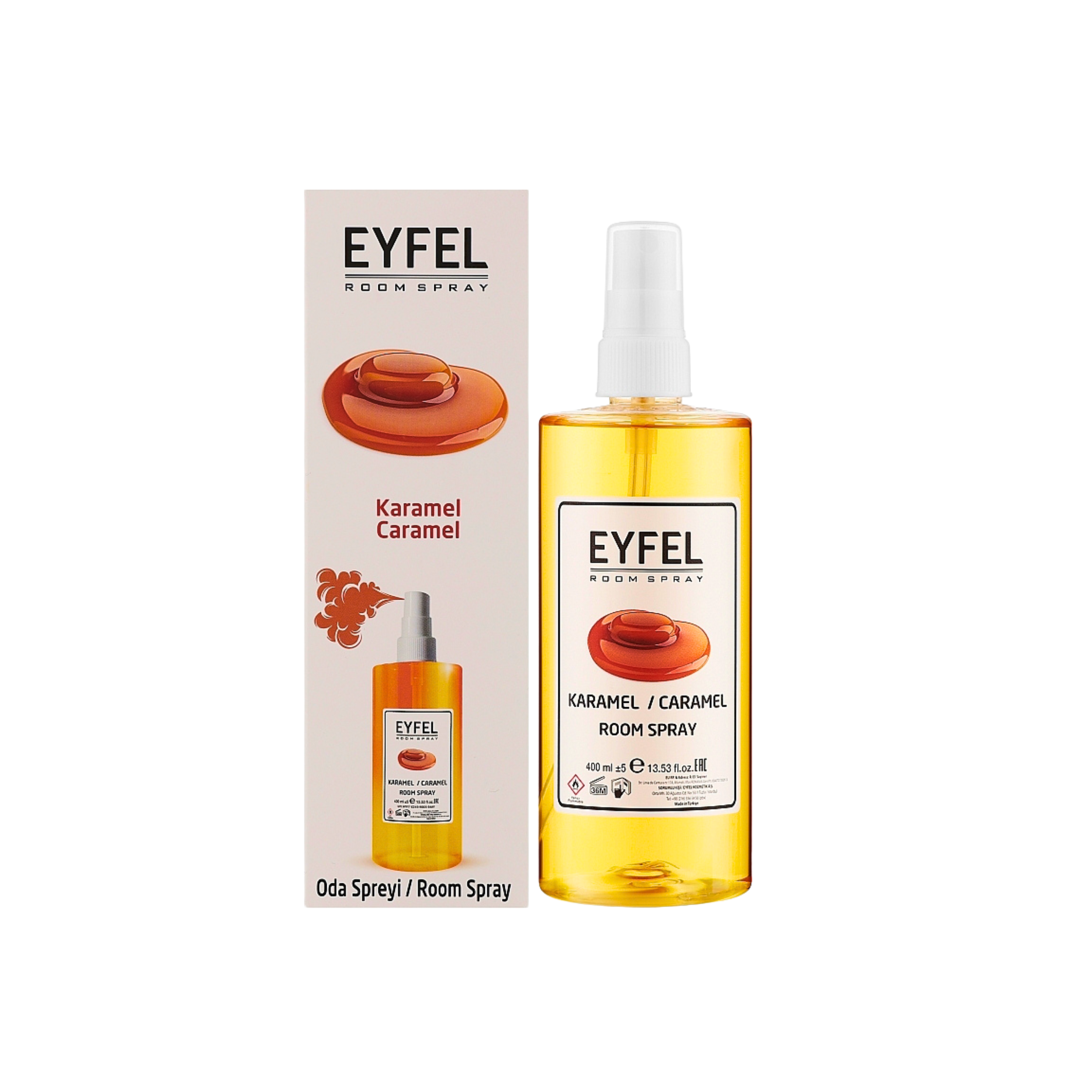 Ambientador en aerosol EYFEL con aroma a caramelo (KARAMEL), 400 ml
