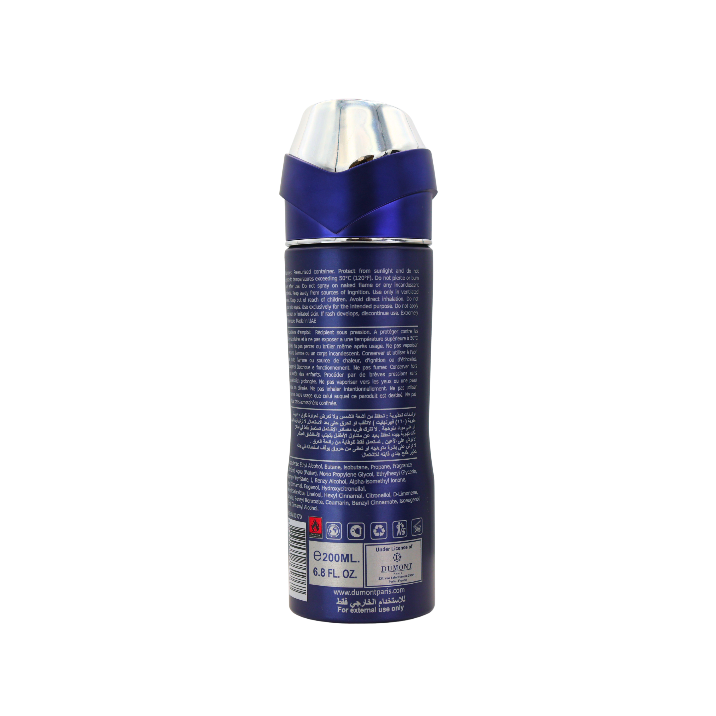 PERFUME EN VAPORIZADOR DUMONT NITRO BLUE PARA HOMBRE, 200 ML