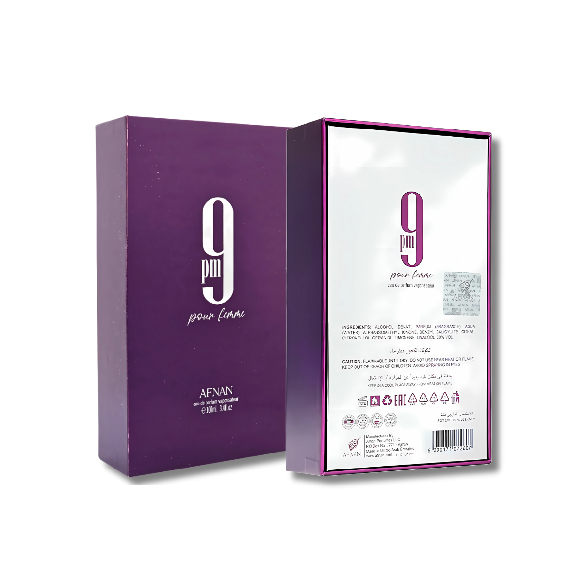 Afnan 9PM Pour Female Eau De Parfum Spray 3.4FL.OZ For Women