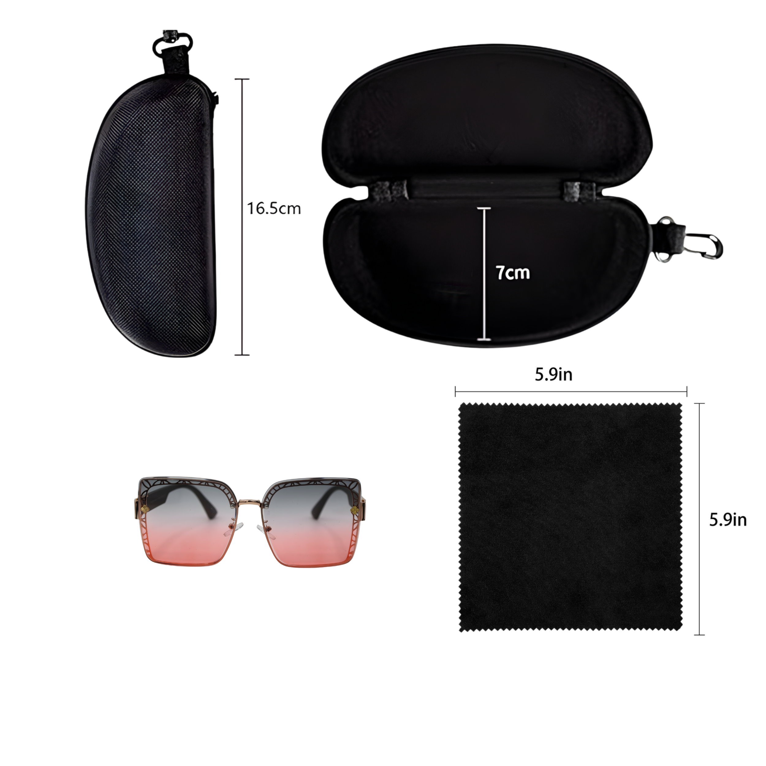 SQUARE OVERSIZED ROSE GOLD SUNGLASSES SUN128 J3039