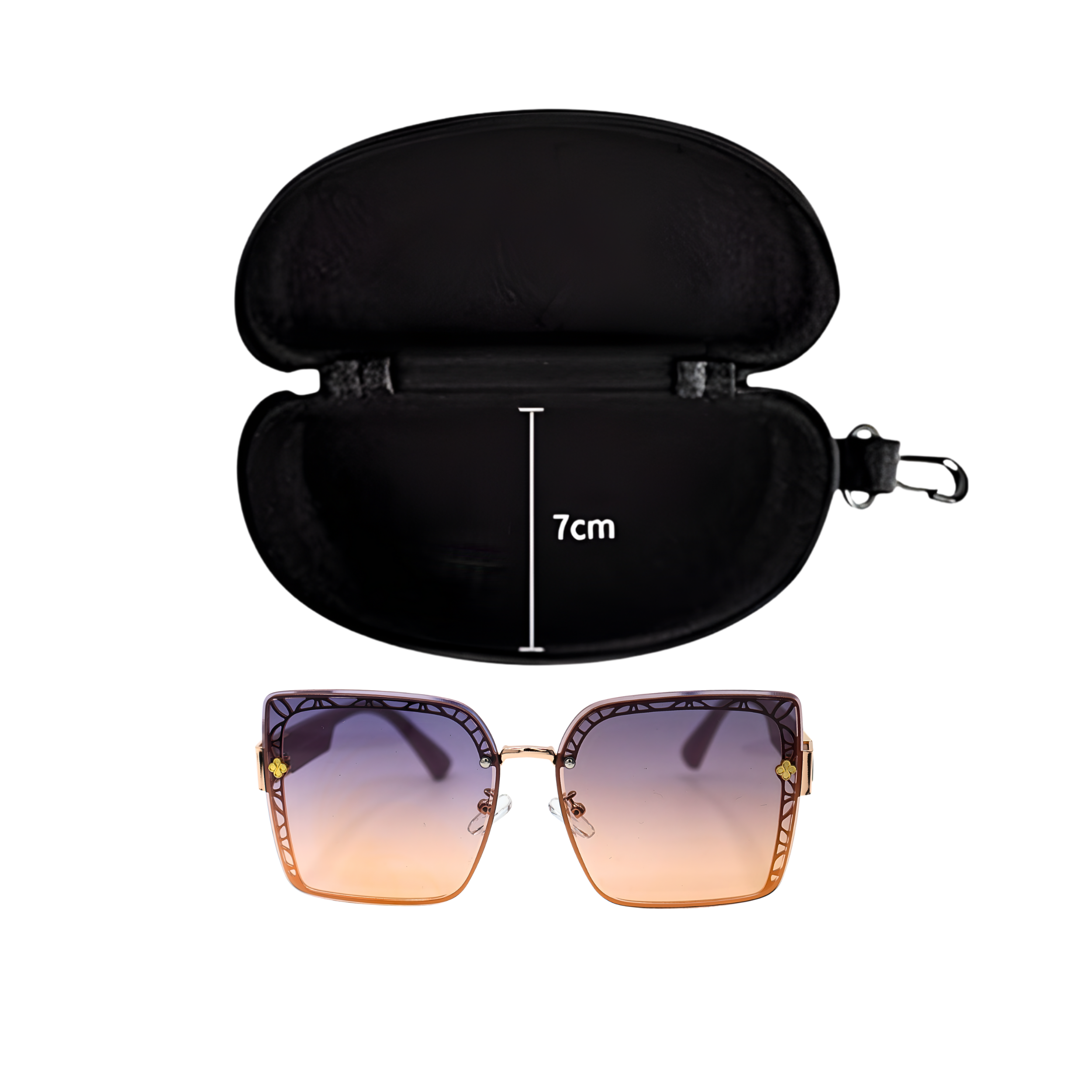 GAFAS DE SOL CUADRADAS DE GRAN TAMAÑO, MORADA Y ORO ROSA SUN132 J3039