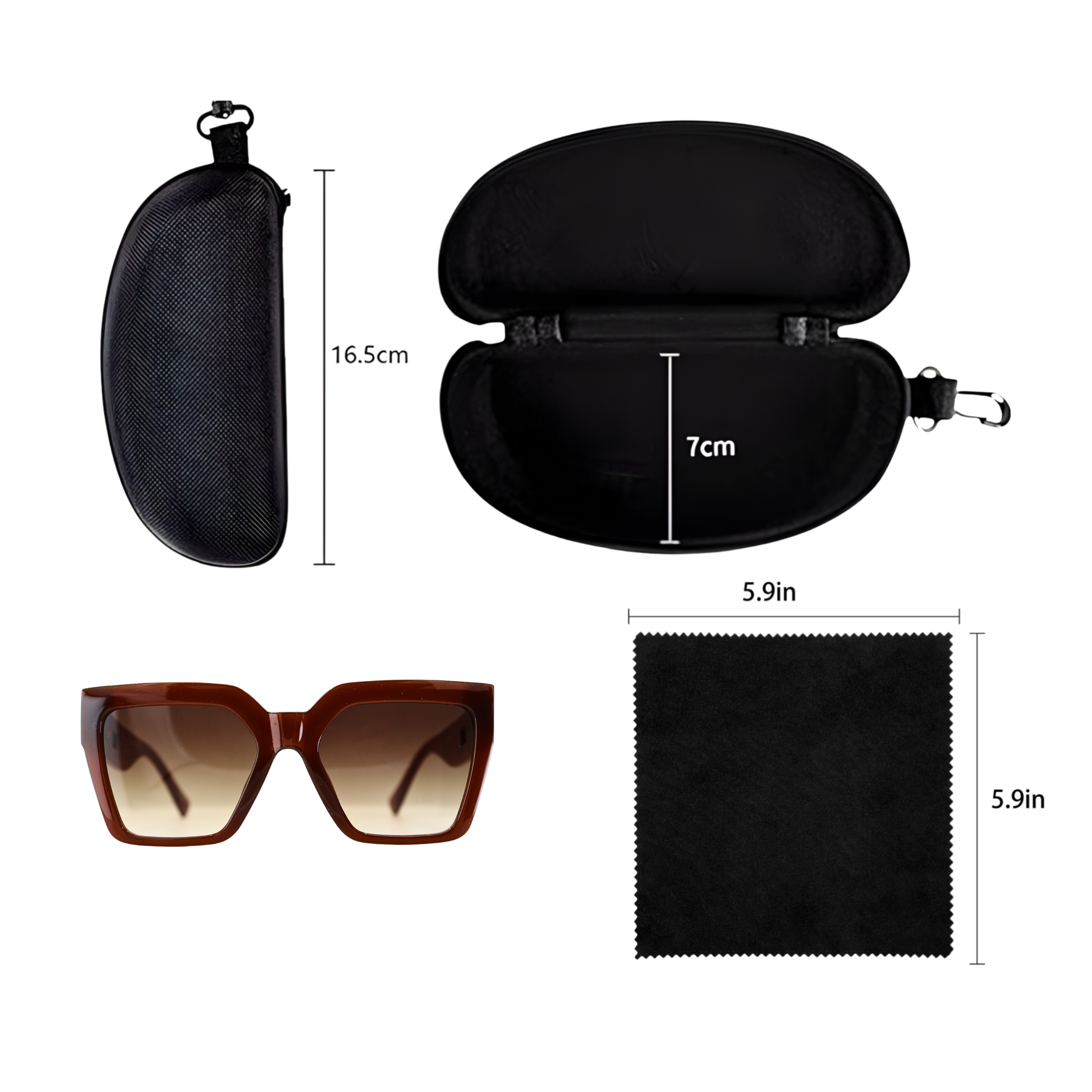 SQUARE BROWN SUNGLASSES SUN165 F3028