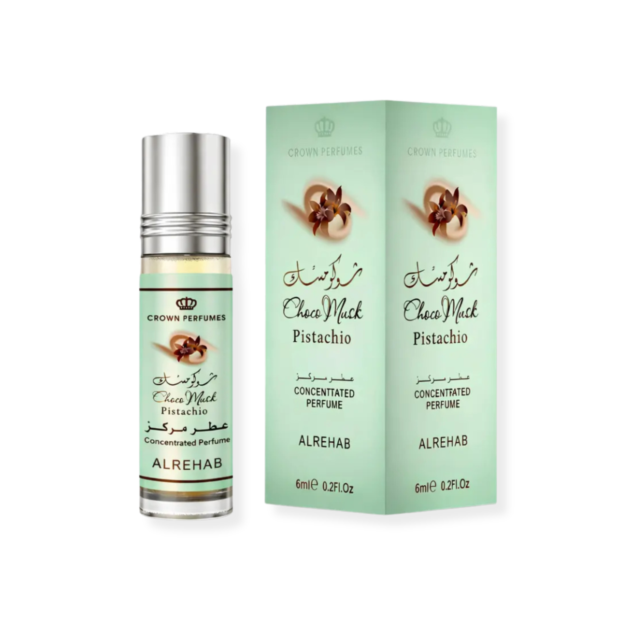 Aceite de perfume concentrado de pistacho y almizcle de Al Rehab, 0.2 fl. oz, unisex