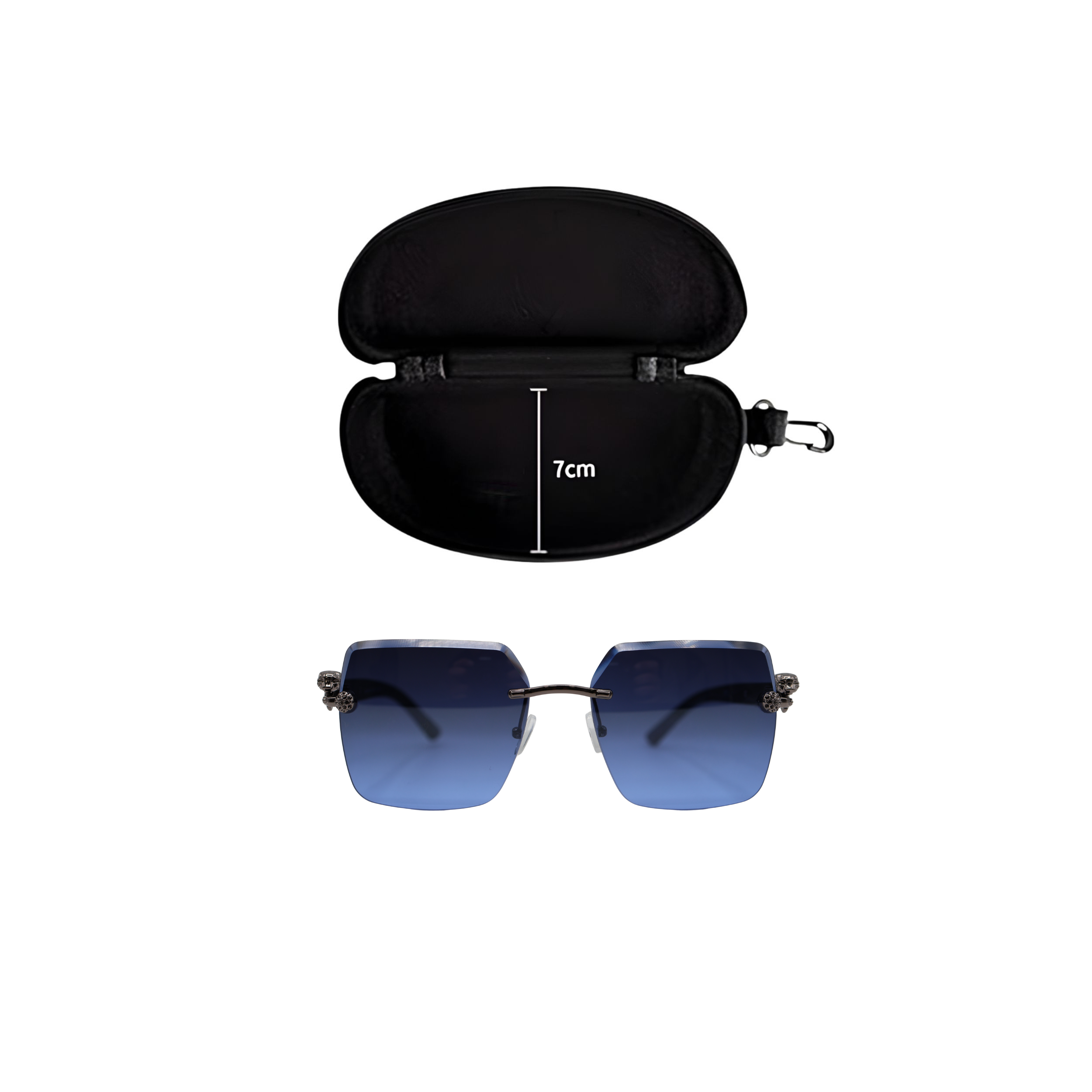 SQUARE RIMLESS BLUE SUNGLASSES SUN193 J3054
