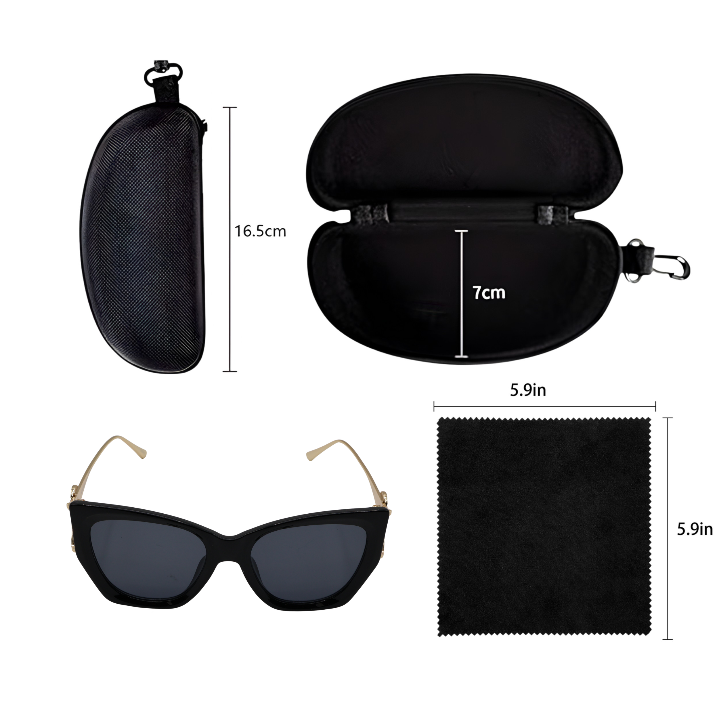 CAT-EYE BLACK/WHITE SUNGLASSES SUN137 F3007