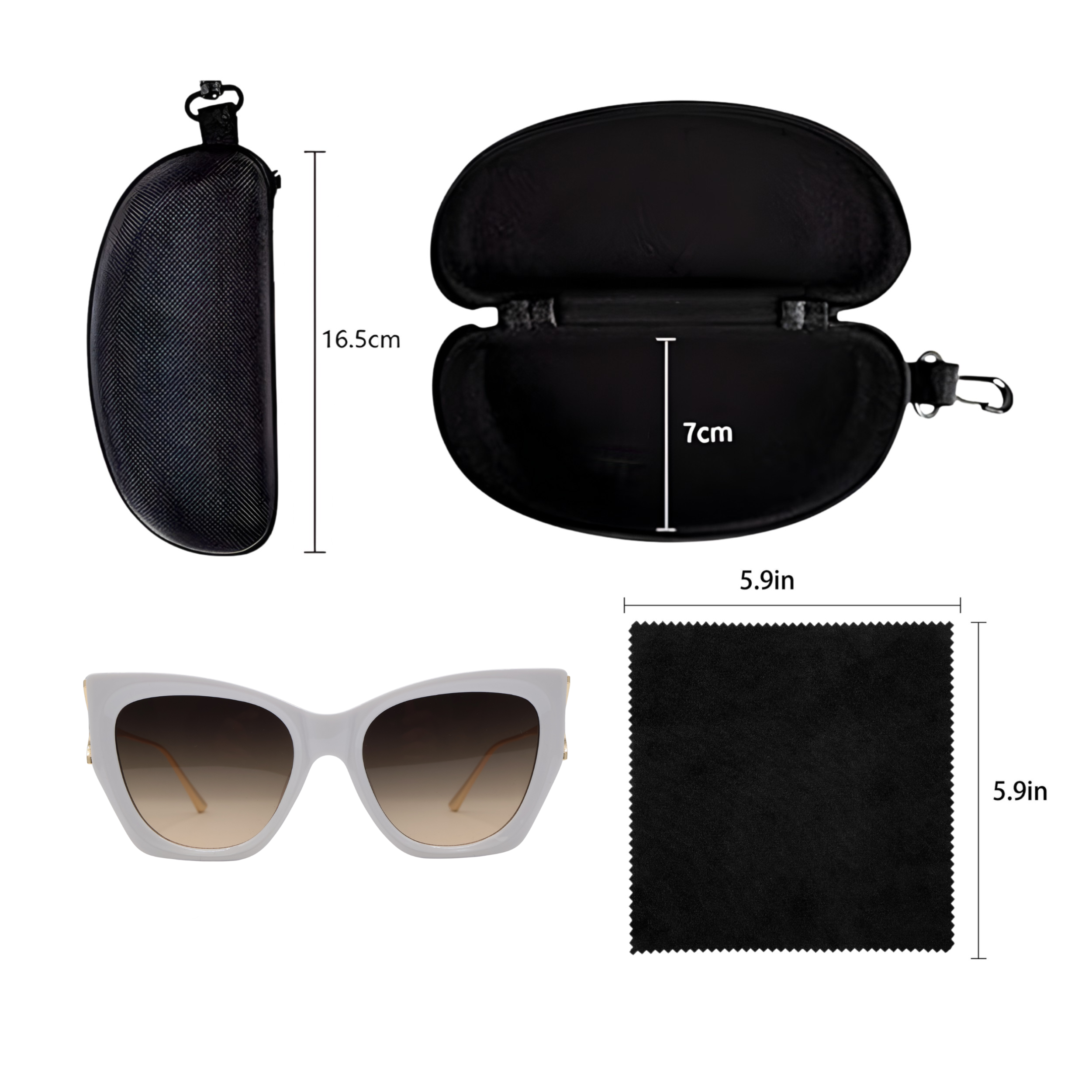 CAT-EYE WHITE SUNGLASSES SUN136 F3007