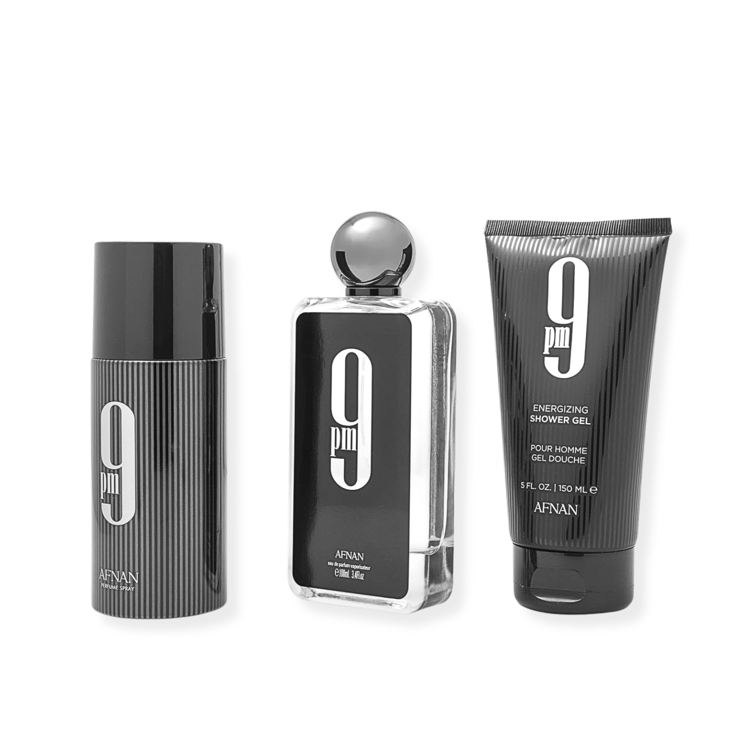 Afnan 9PM EDP 3.4FL.OZ, Shower Gel 6.0FL.OZ & Deodorant 6.4FL.OZ For Men