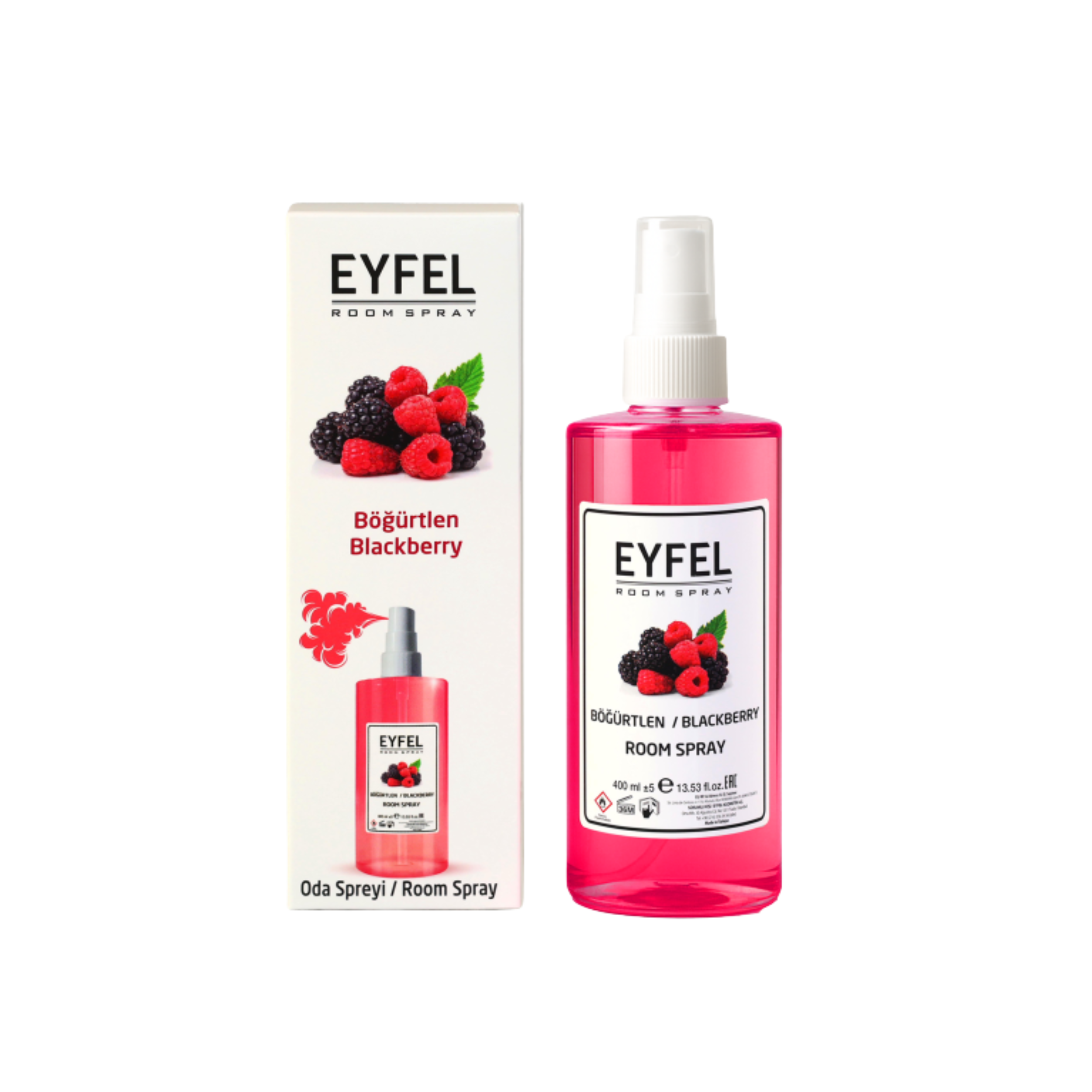 SPRAY PARA HABITACIÓN EYFEL AROMA A MORA (BÖĞÜRTLEN) 13.53FL.OZ | 400ML