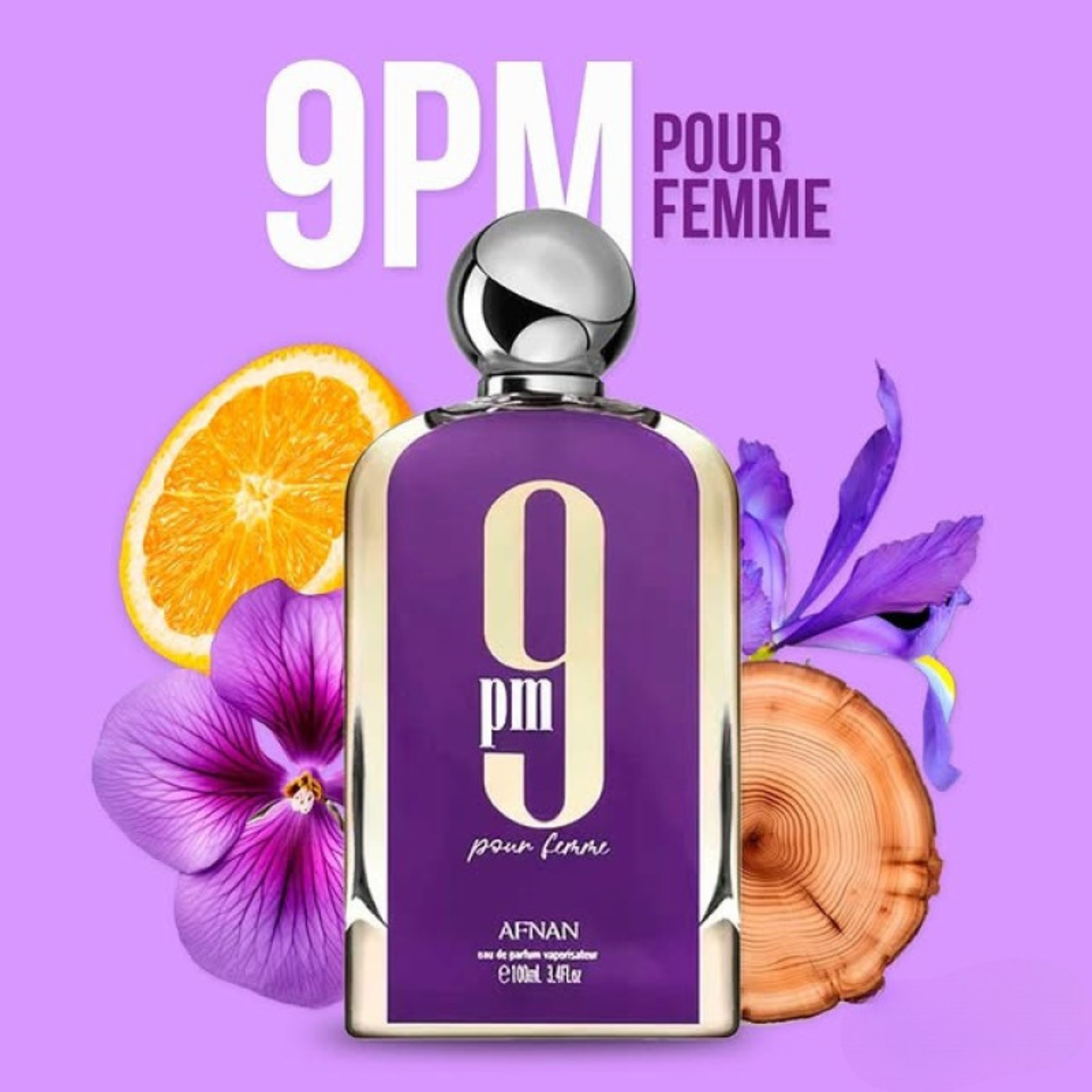Afnan 9PM Pour Femme Eau De Parfum Spray 3.4FL.OZ For Women