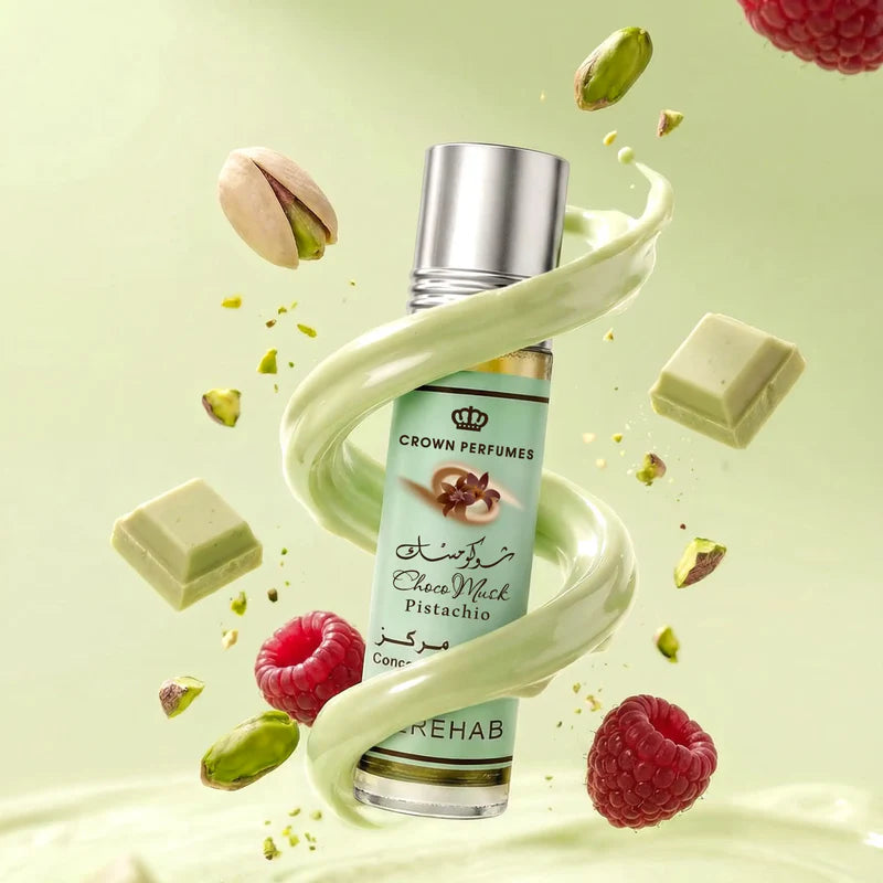 Aceite de perfume concentrado de pistacho y almizcle de Al Rehab, 0.2 fl. oz, unisex