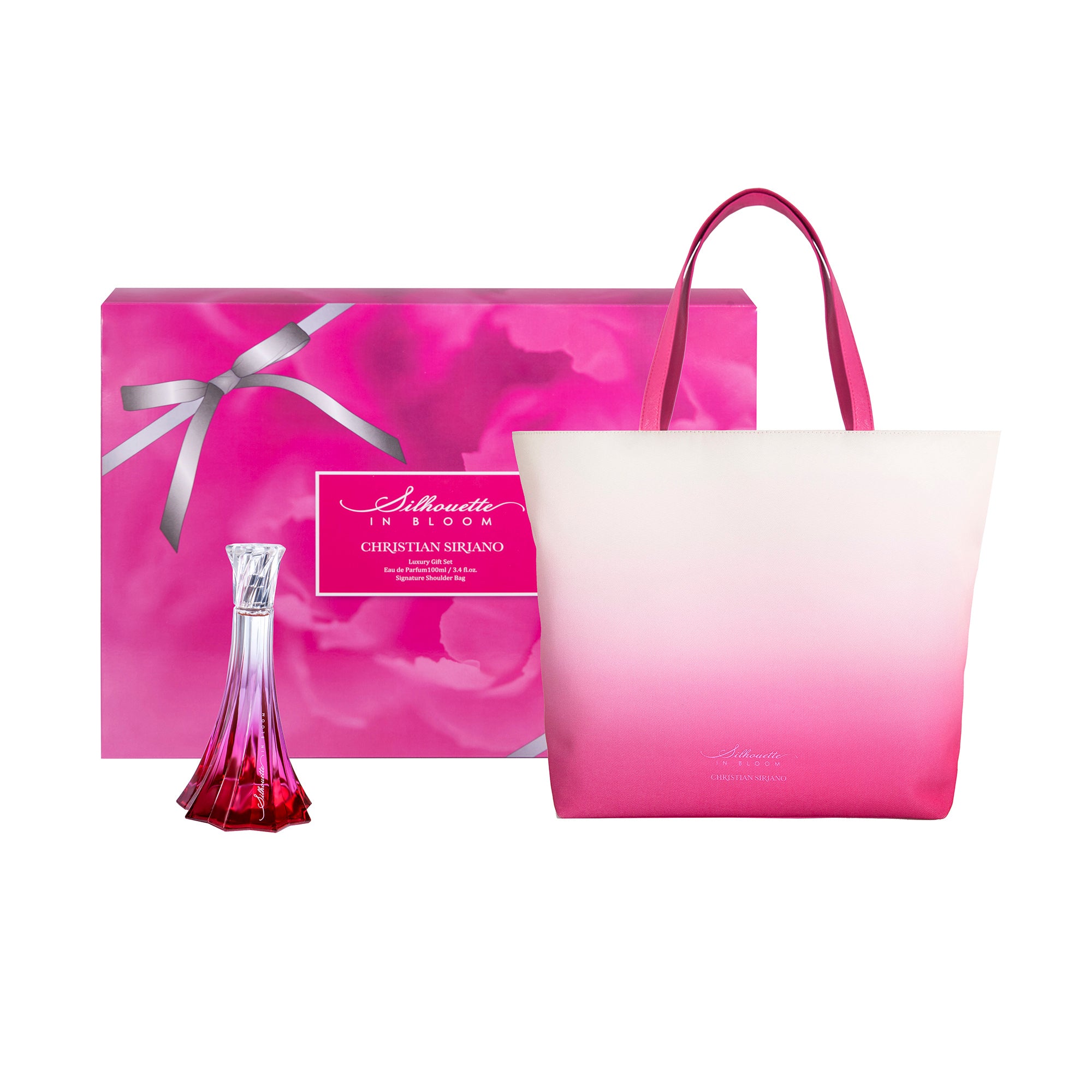 Christian Siriano Silhouette In Bloom 2 Gift Set Eau De Parfum 3.4FL.OZ with Pink Tote Bag For Women