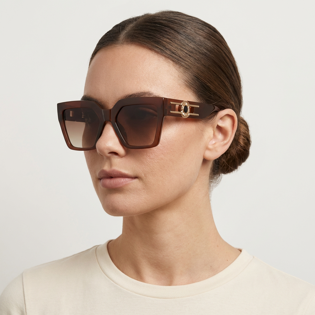 SQUARE BROWN SUNGLASSES SUN165 F3028