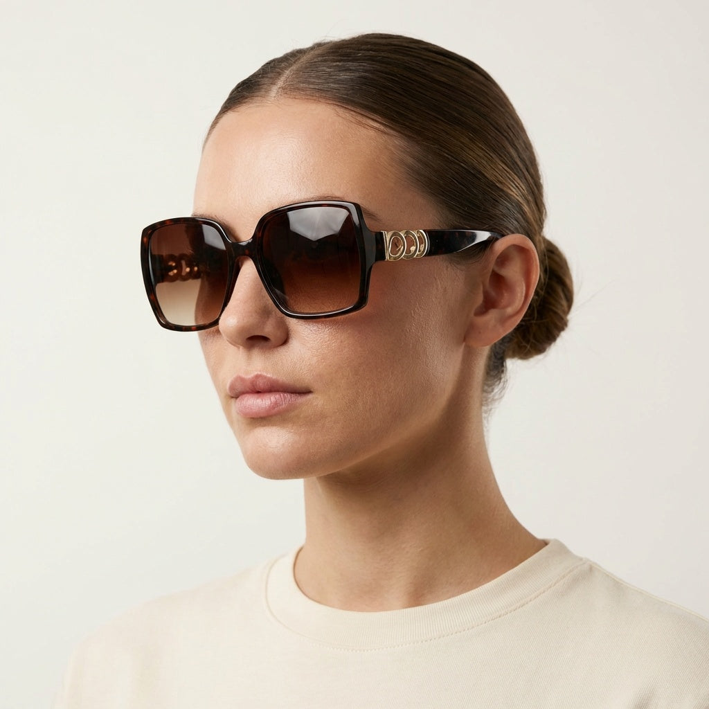 SQUARE BROWN TORTOISE SUNGLASSES SUN174 F3134