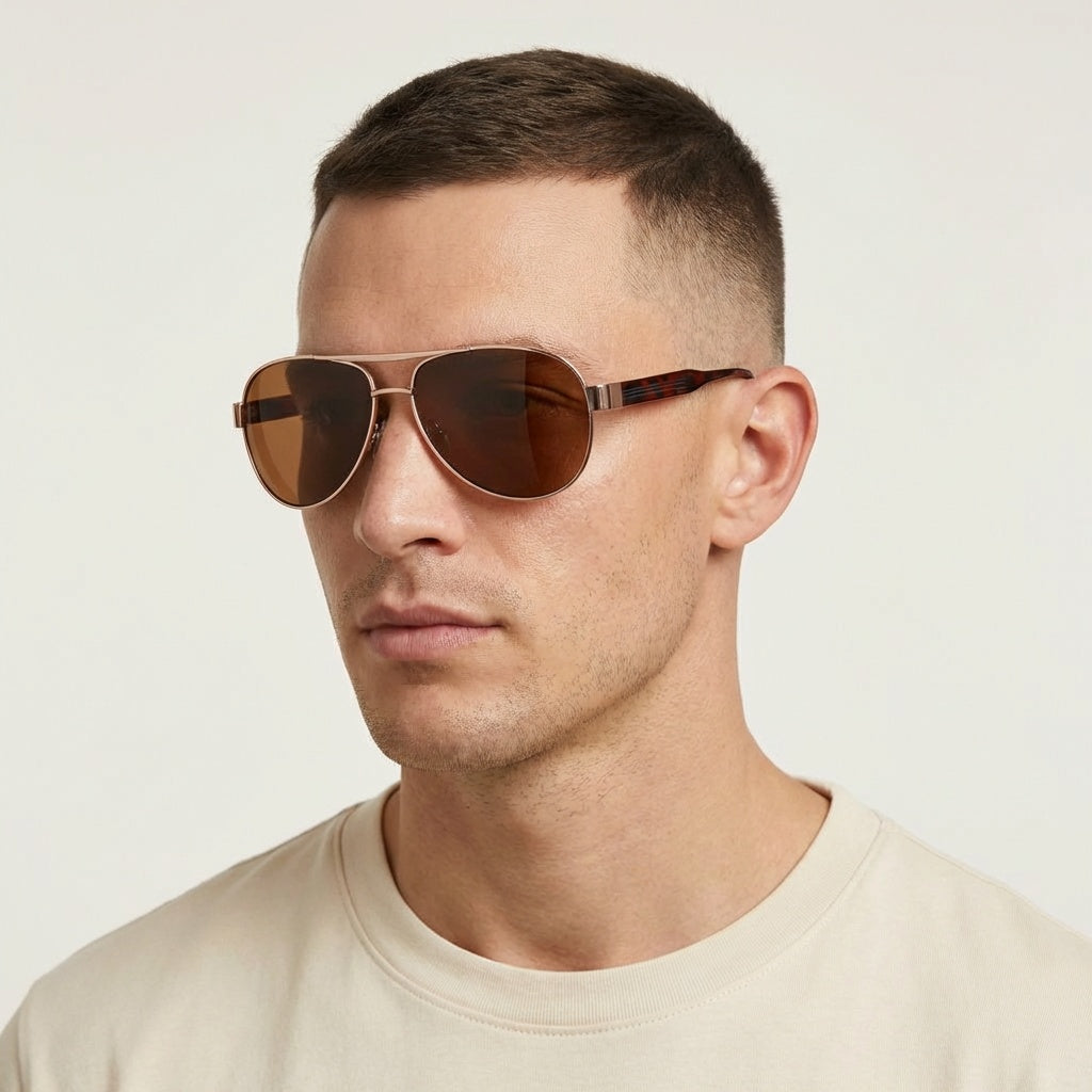 AVIATOR BROWN SUNGLASSES SUN154 J3167