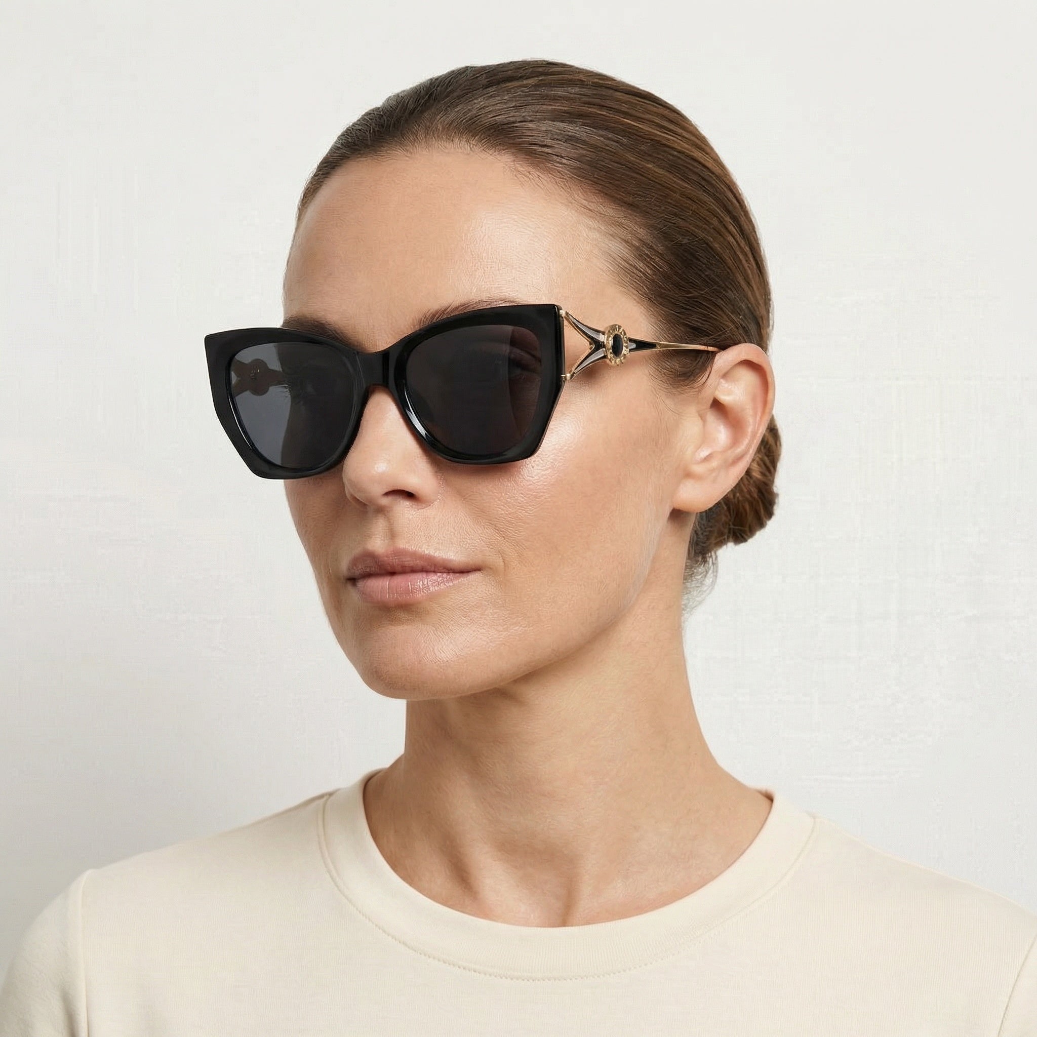 CAT-EYE BLACK SUNGLASSES SUN137 F3007