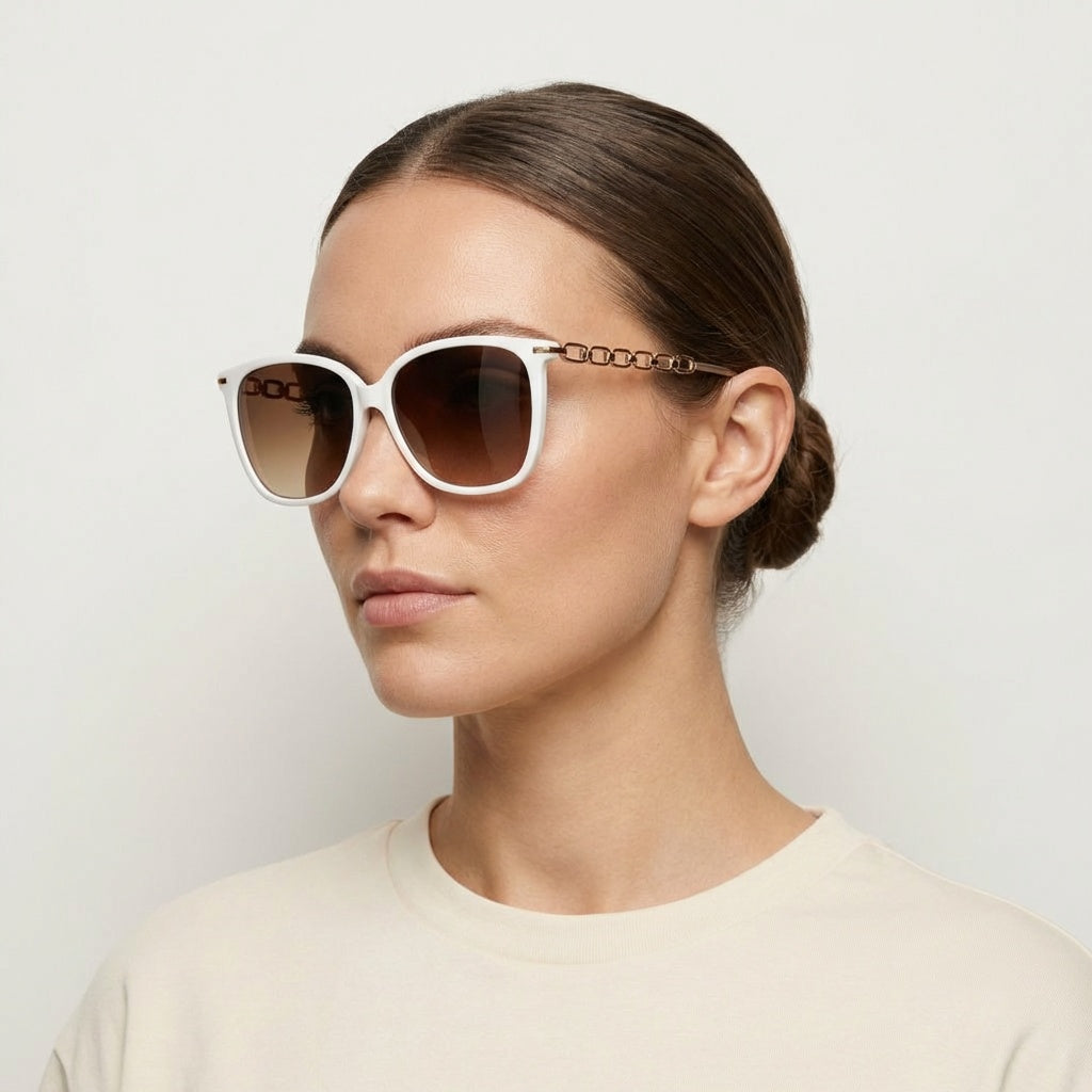 SOFT SQUARE WHITE SUNGLASSES SUN144 F3010